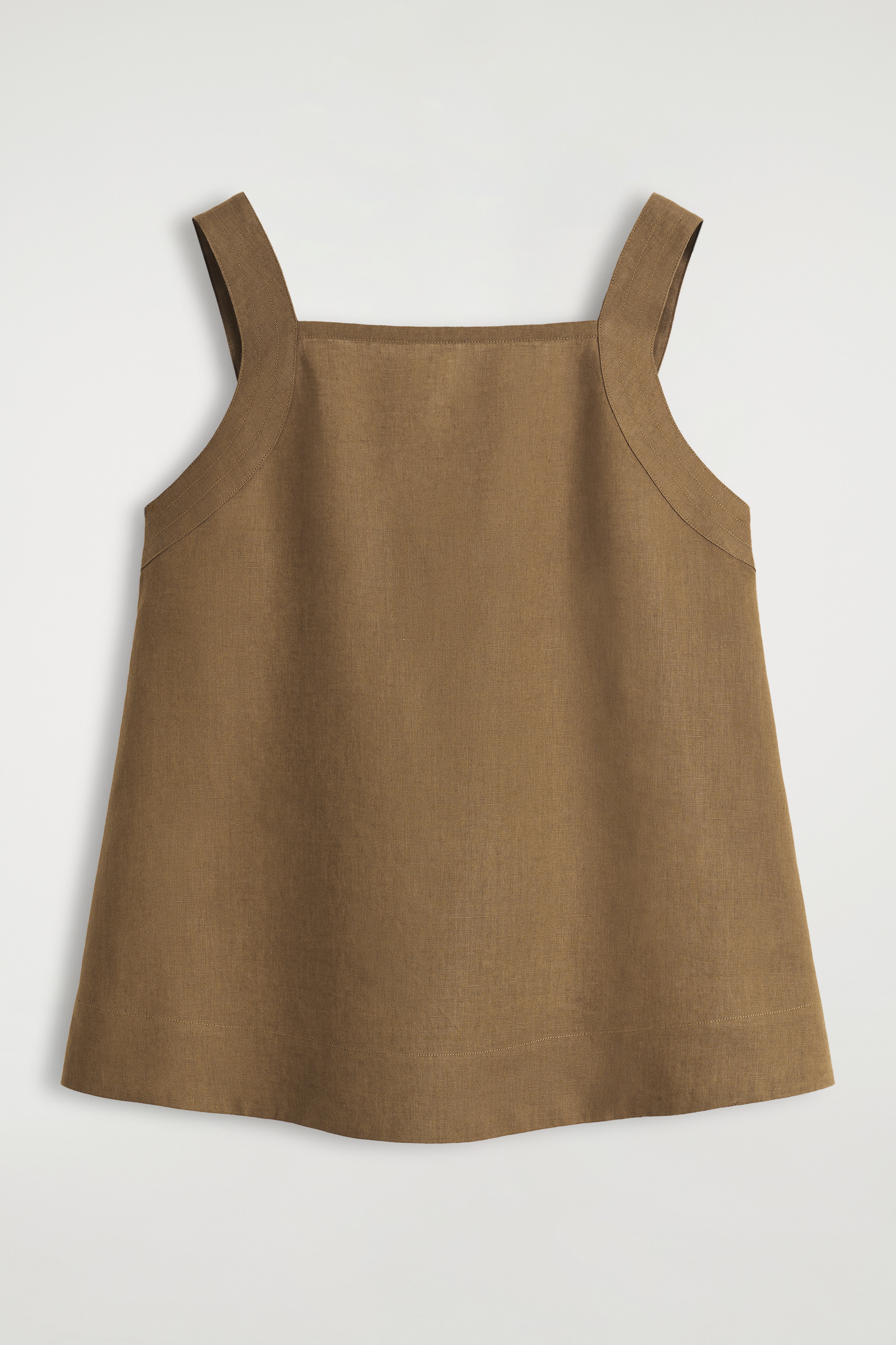 TOP DE LINO CON LAZADA - MARRÓN/NEGRO/MANDARINA