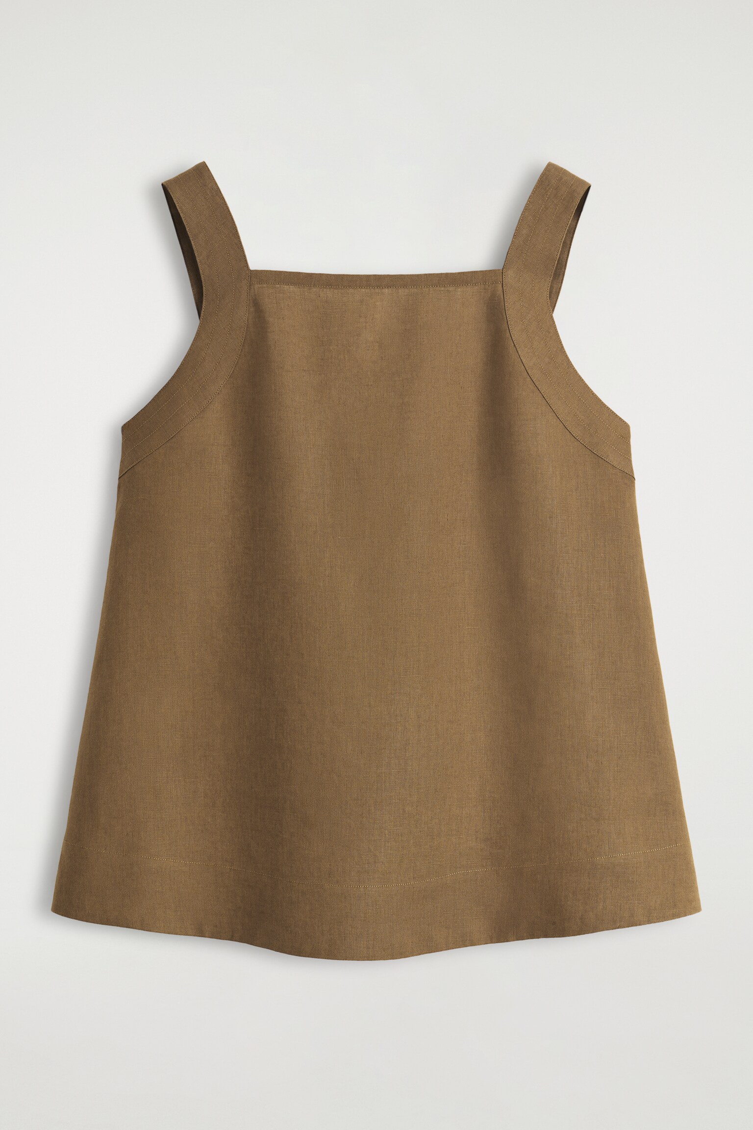 TOP DE LINO CON LAZADA - MARRÓN/NEGRO/MANDARINA - 2