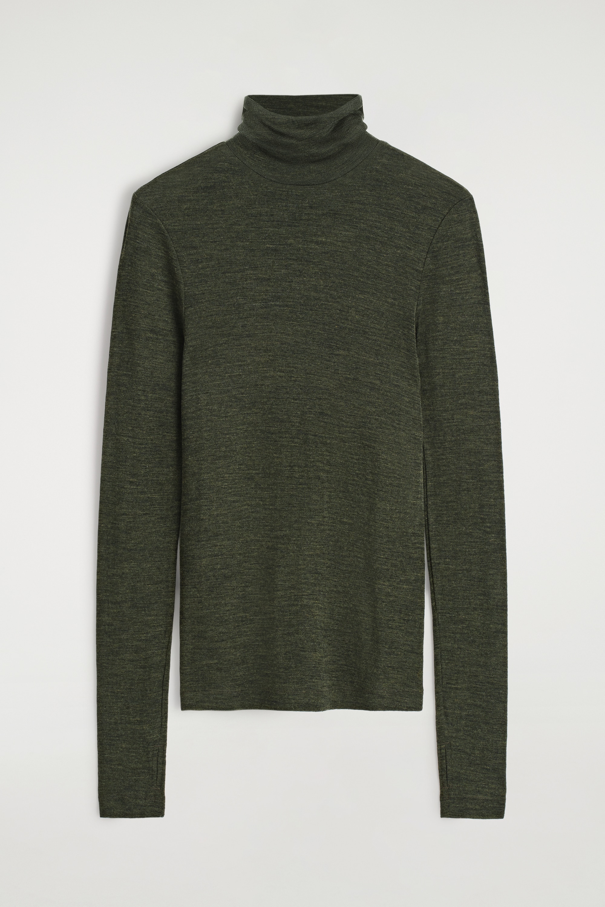 TOP CU GULER ÎNALT DIN LÂNĂ MERINO - Mélange verde închis/BEJ / CU CAROURI/ALBASTRU / CU CAROURI/BLEUMARIN/DARK GREY MÉLANGE/Bej deschis melanj/LIGHT BLUE/MARRON ÎNCHIS