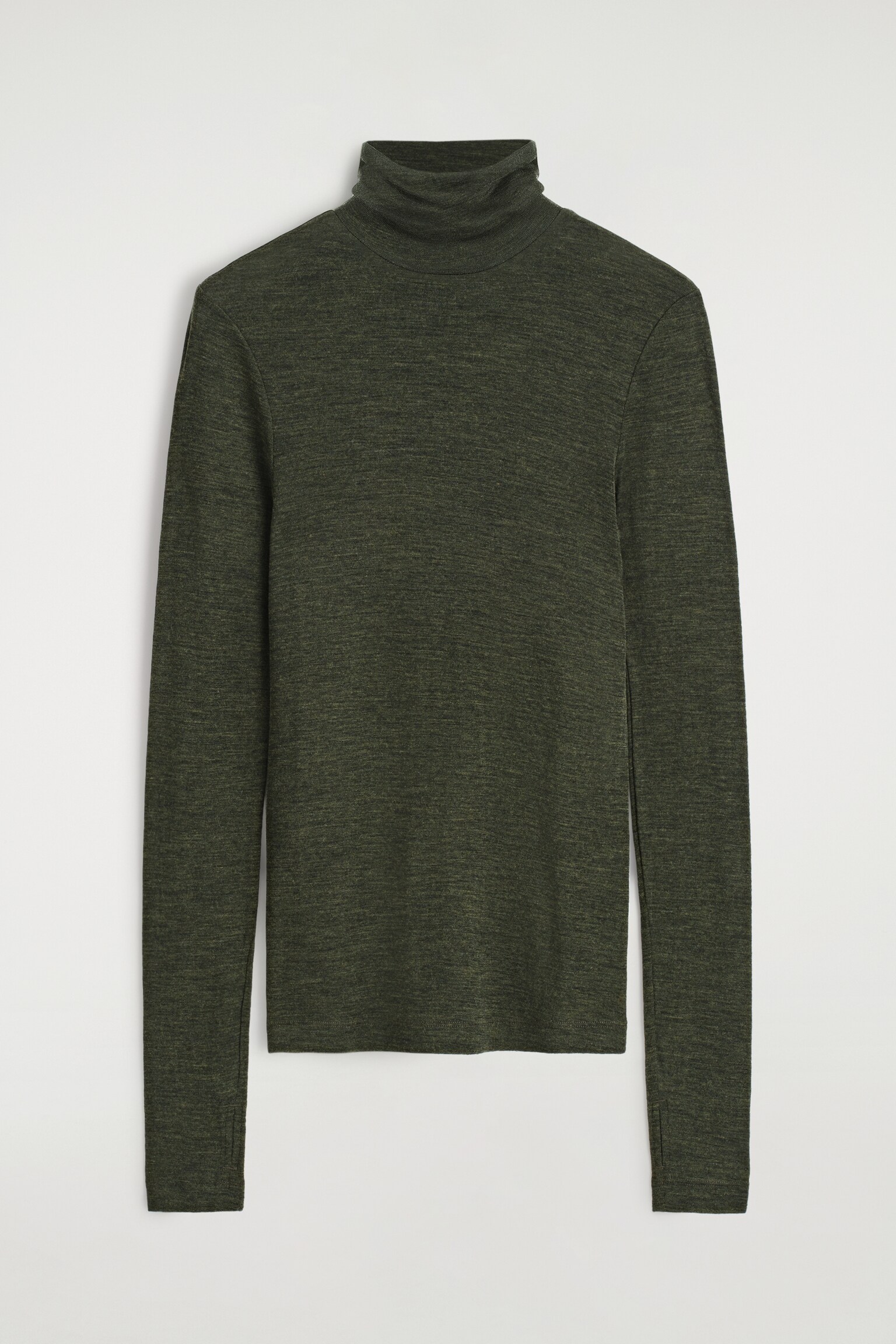OBERTEIL AUS MERINOWOLLE MIT HOHEM KRAGEN - DUNKELGRÜN MELIERT/BRAUN/KARIERT/BURGUNDERROT MELIERT/DUNKELBRAUN/BEIGE/KARIERT/NAVY/HELLBEIGE MELIERT/BLAU/KARIERT/HELLBLAU - 2