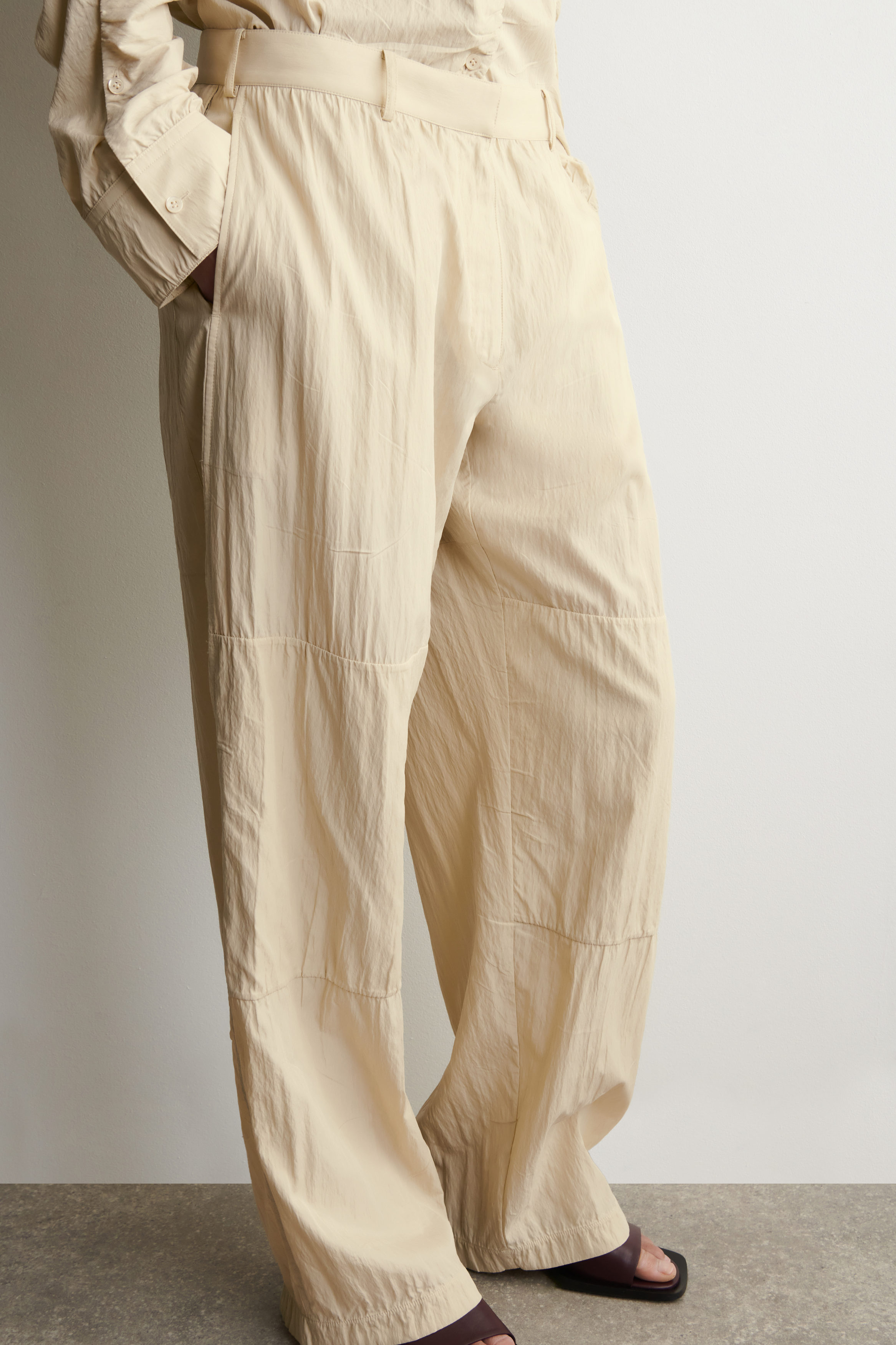CRINKLED-SILK STRAIGHT-LEG PANTS - thumbnail 5