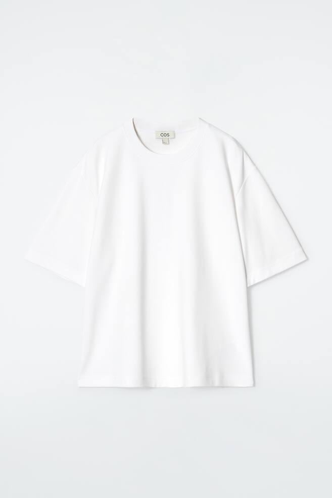 Romslig bomulls-T-skjorte - HVIT - 1