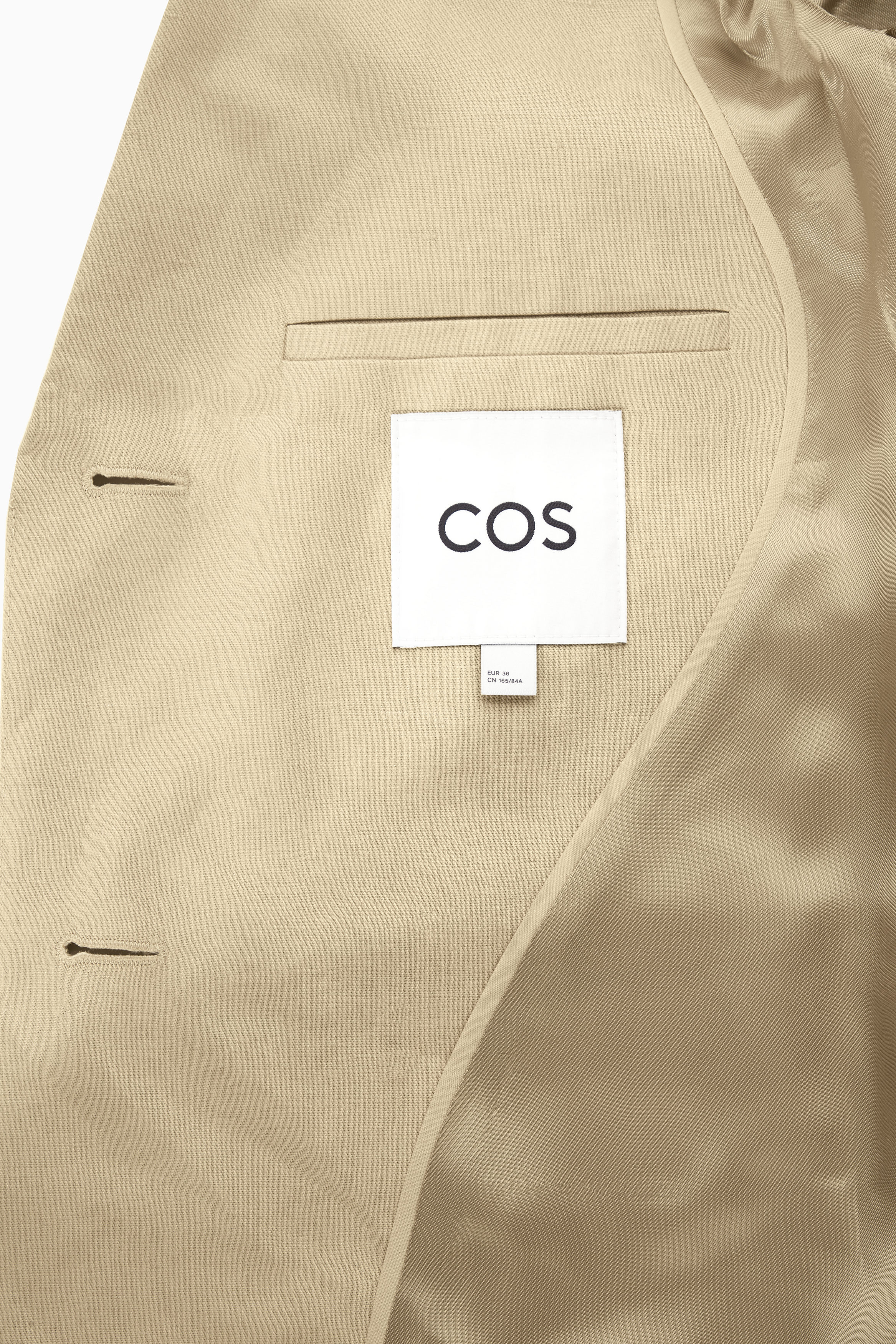 SHORT-SLEEVED LINEN-BLEND BLAZER - BEIGE | COS