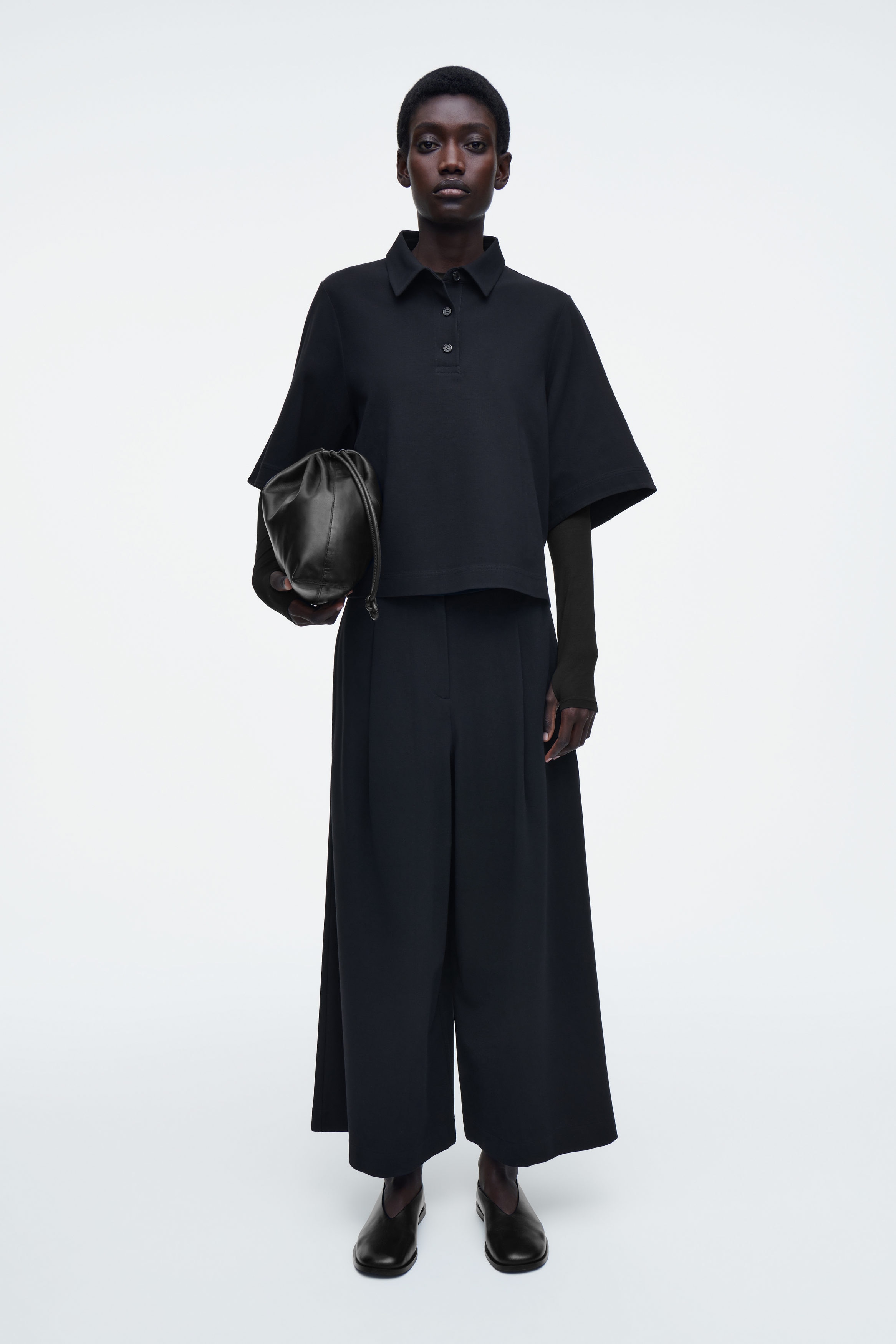 BOXY POLO SHIRT - NAVY | COS