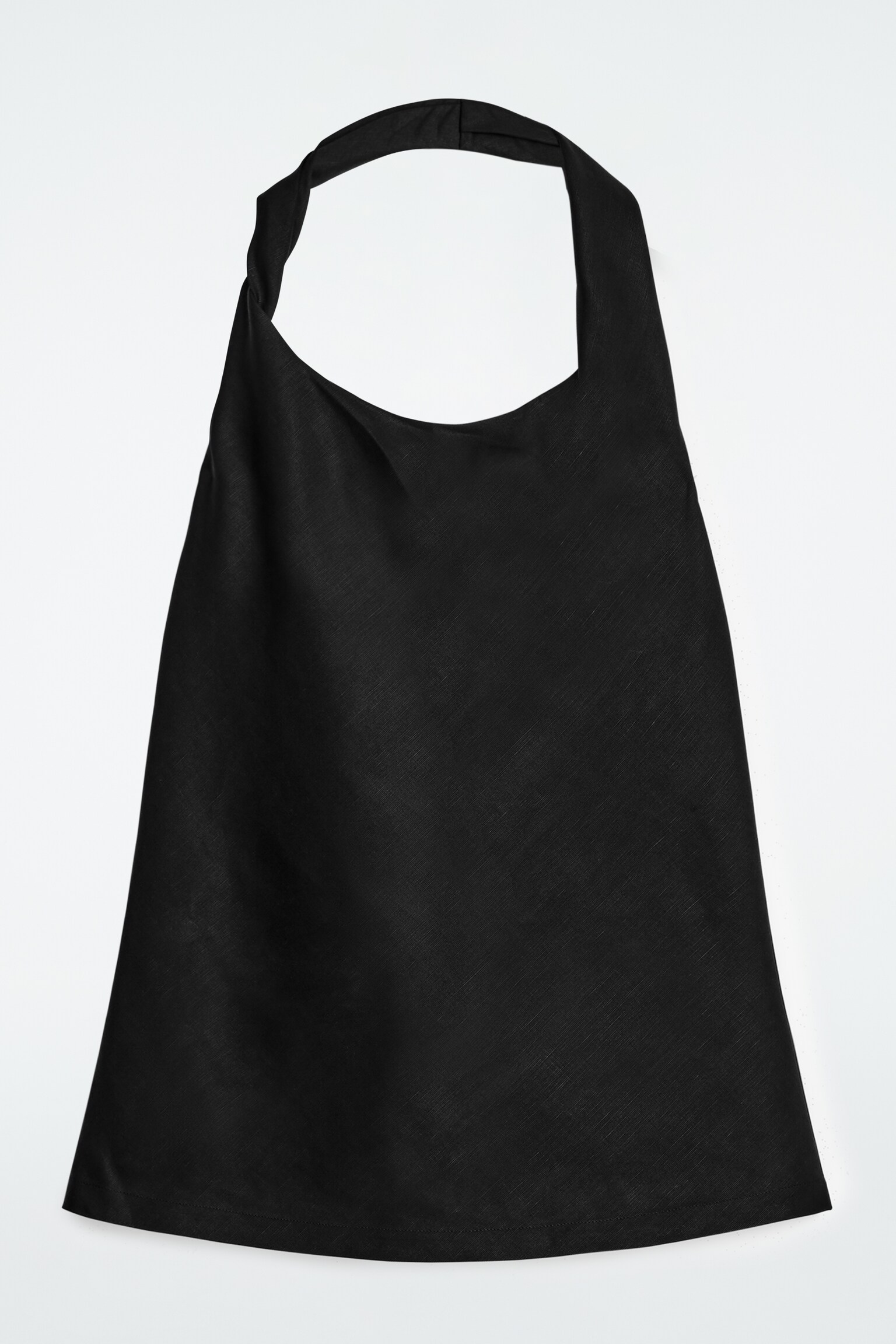 TOP DE CUELLO HALTER EN MEZCLA DE LINO - NEGRO/ROSA CLARO - 2