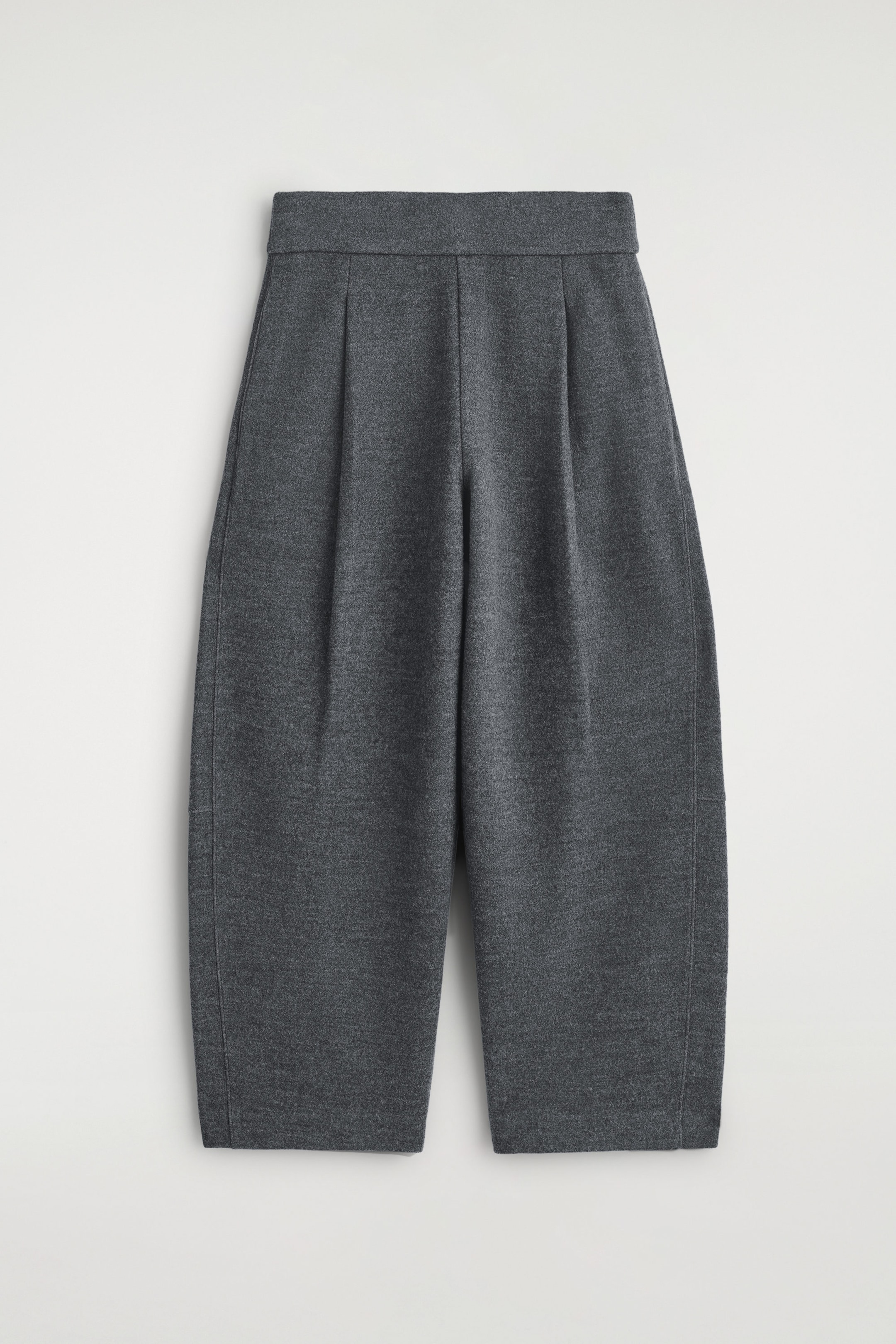 BOILED-WOOL BARREL-LEG PANTS