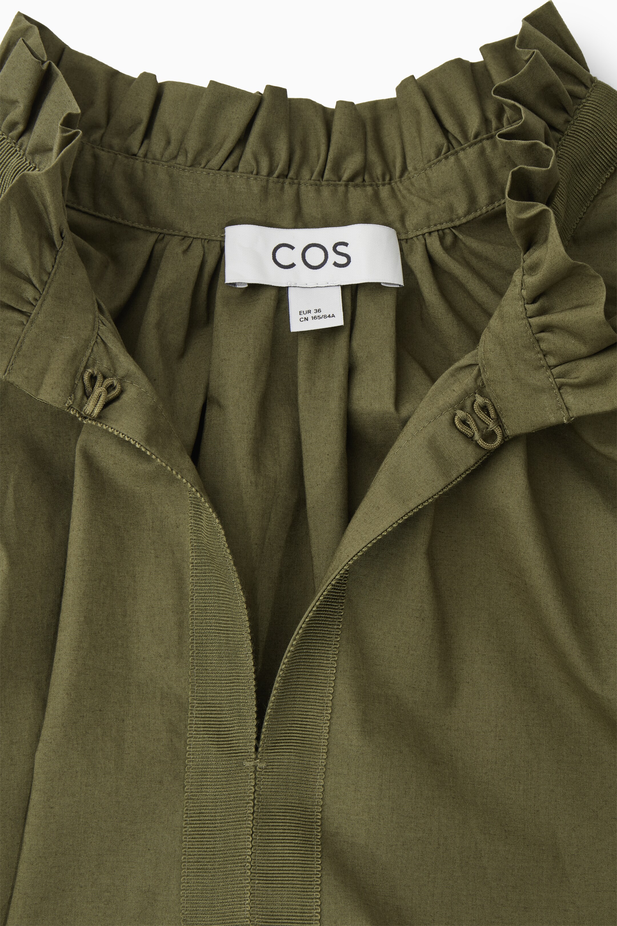 View larger image: RUFFLED-COLLAR MINI SHIRT DRESS - KHAKI - Ladies | H&M GB 2