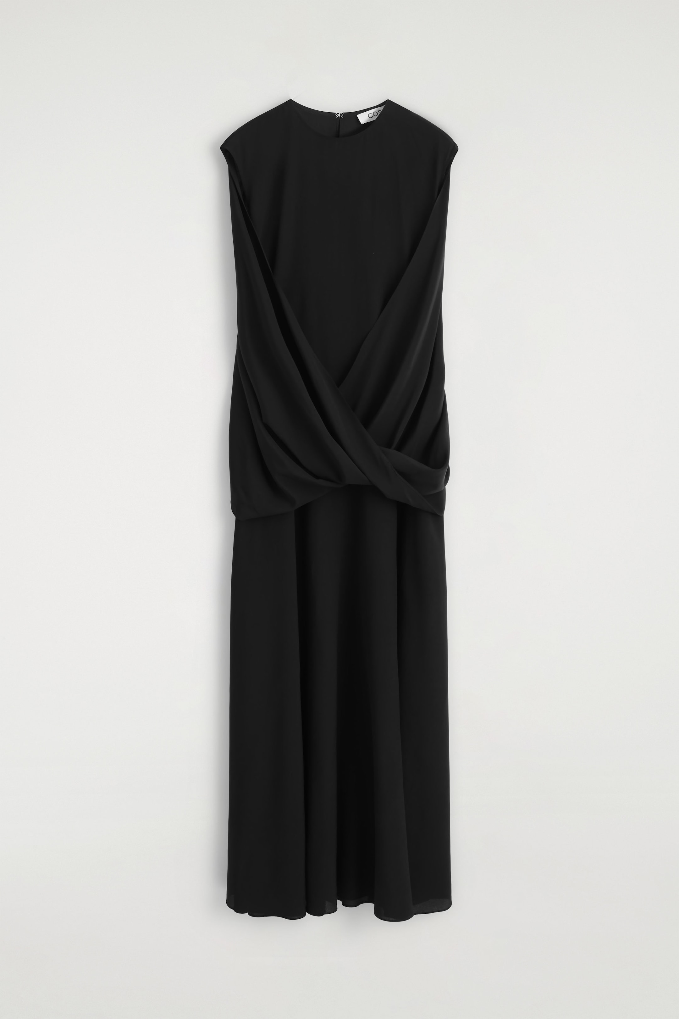 DRAPED SILK MAXI DRESS