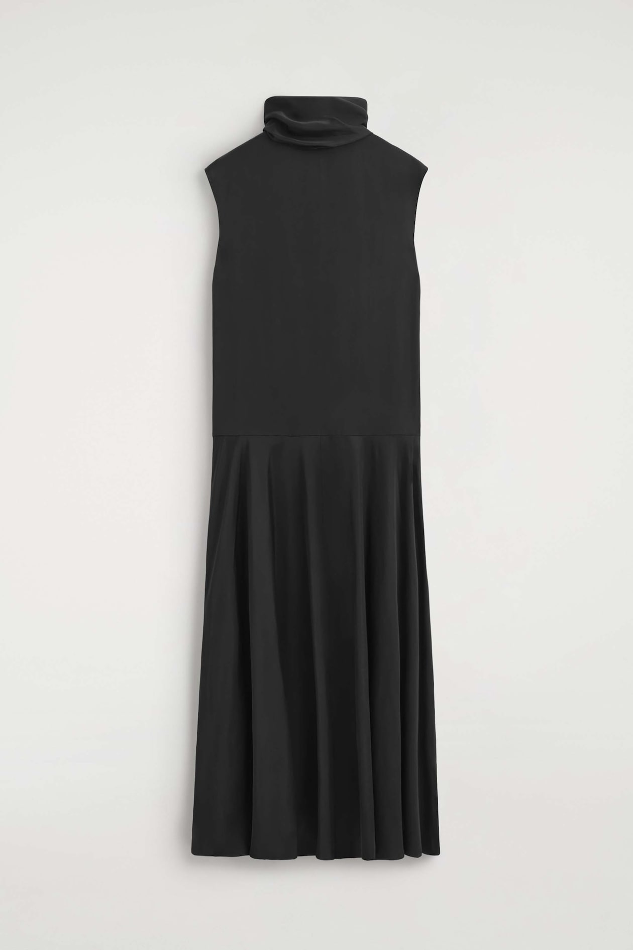 SCARF-DETAIL SATIN MAXI DRESS — CARBON