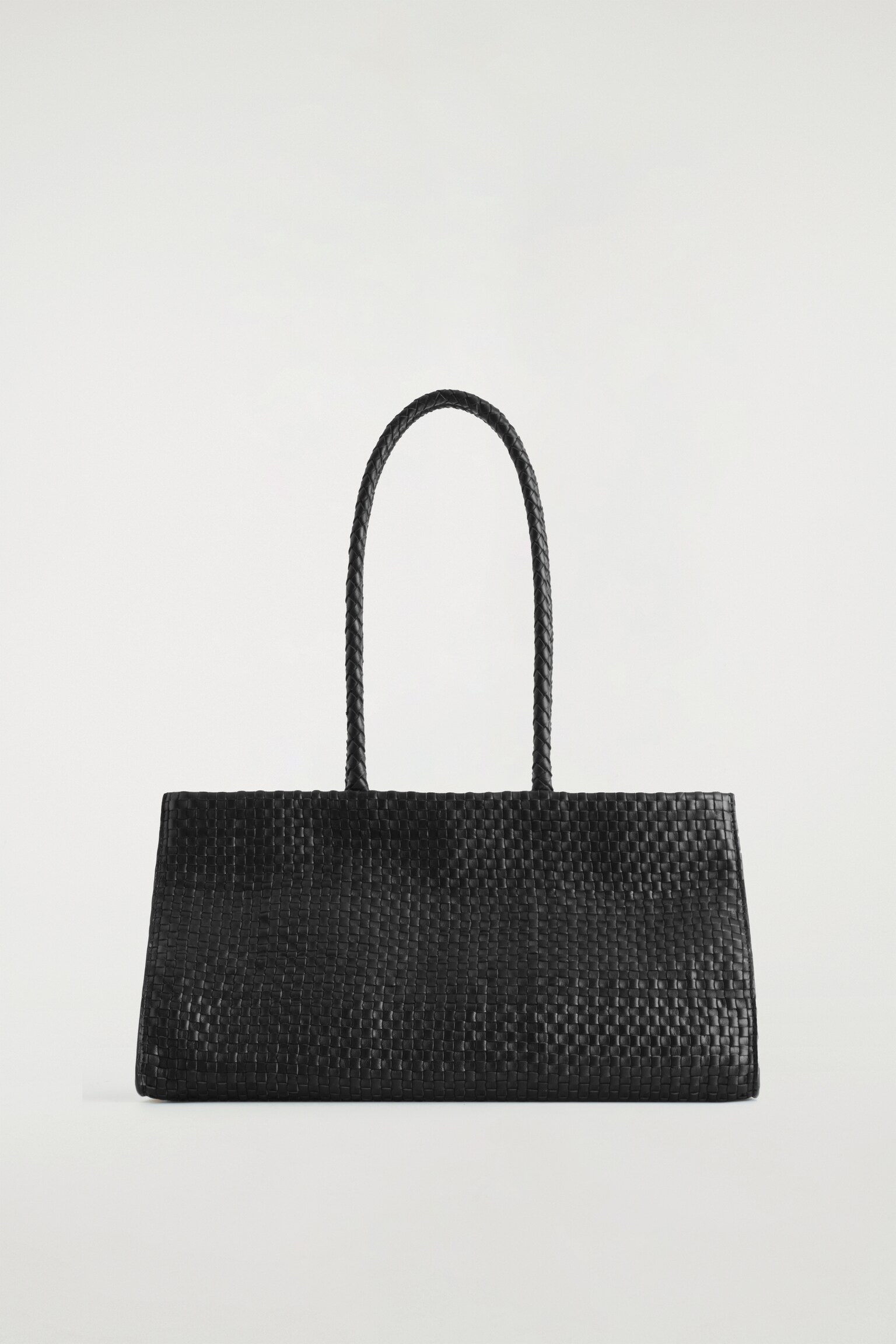 SAC CABAS GALLERY TISSÉ MAIN - CUIR - NOIR - 2