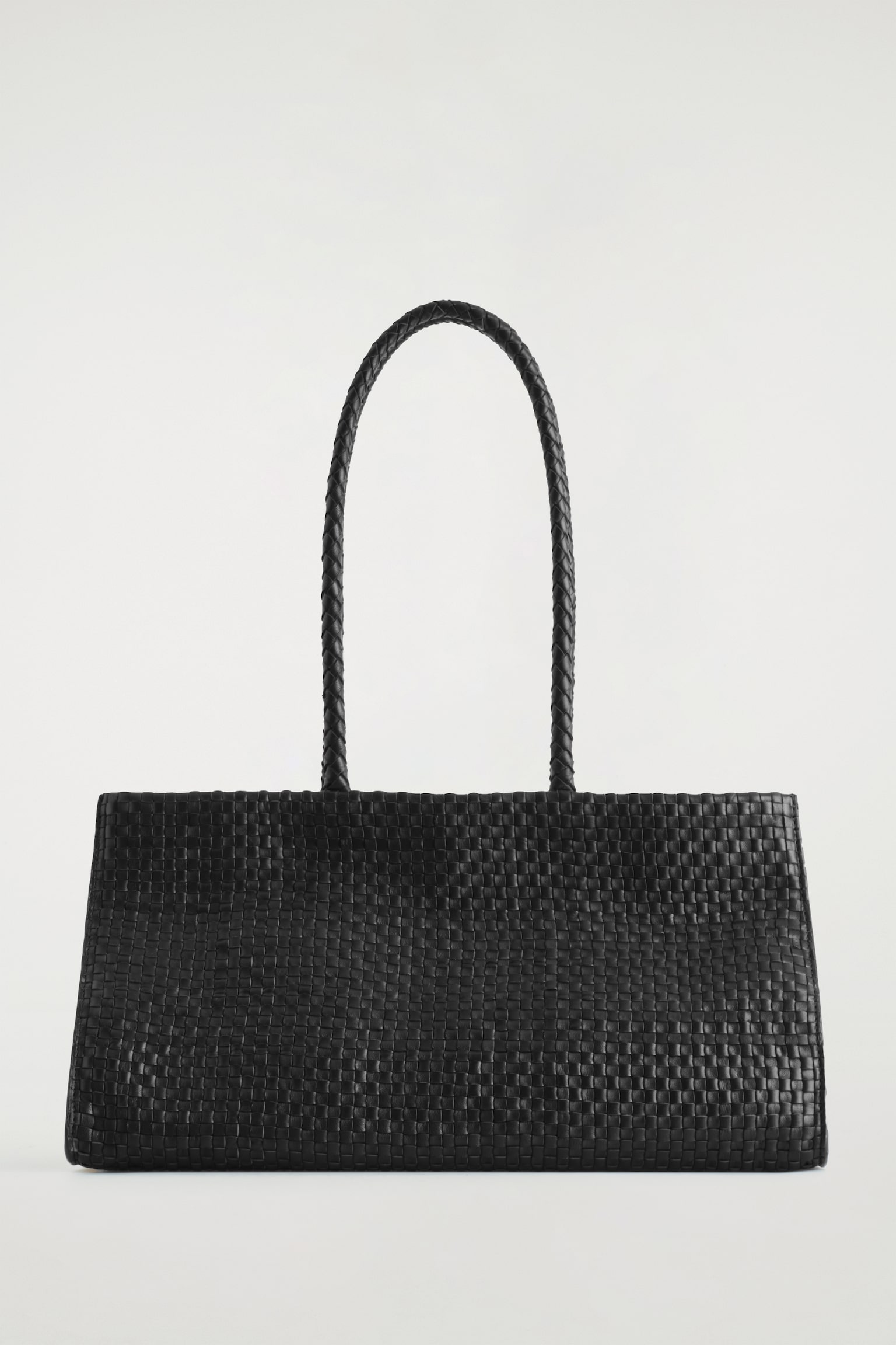 BORSA TOTE GALLERY IN PELLE INTRECCIATA A MANO - NERO - 2