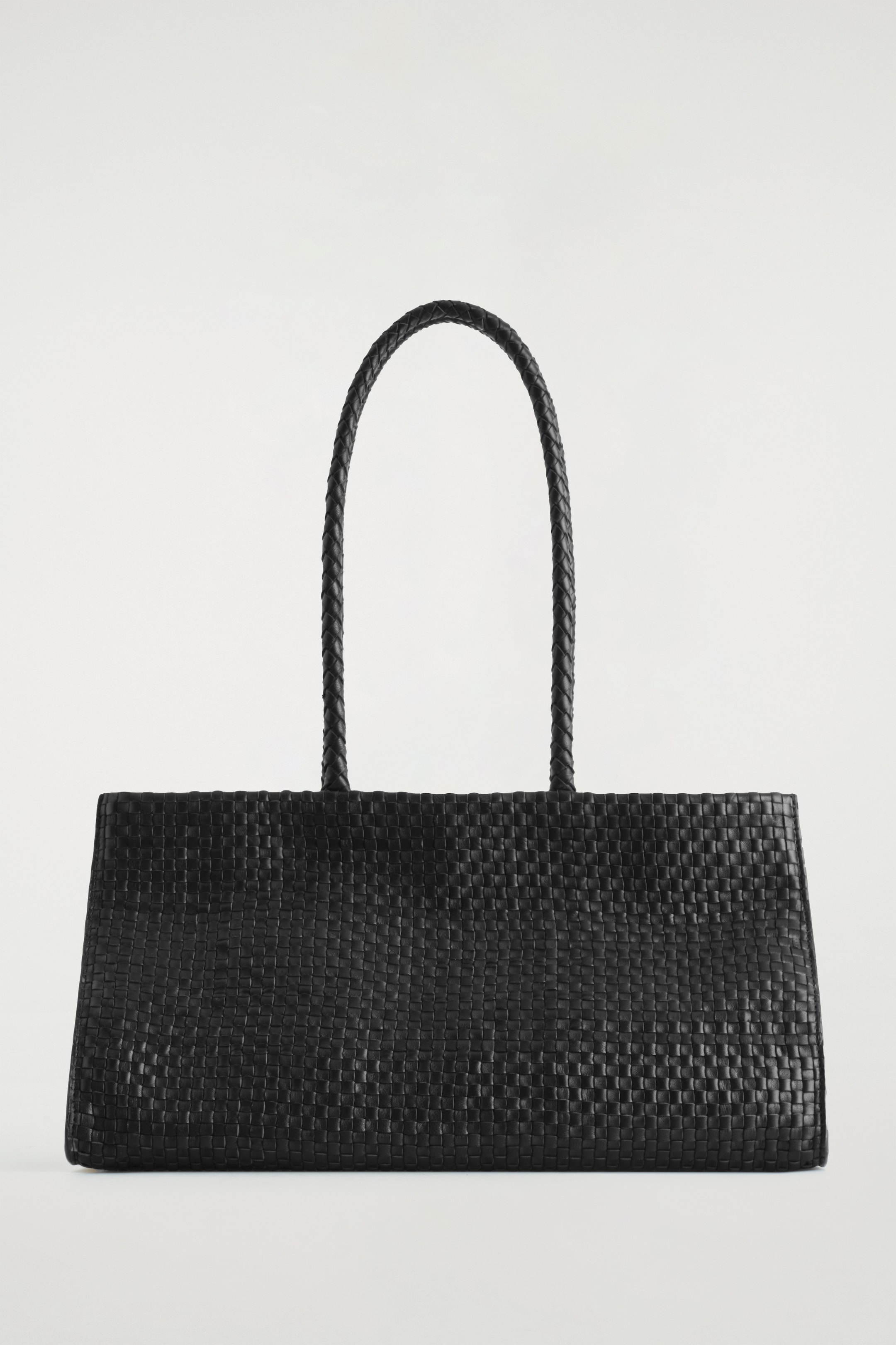 GALLERY HAND-WOVEN TOTE BAG - LEATHER