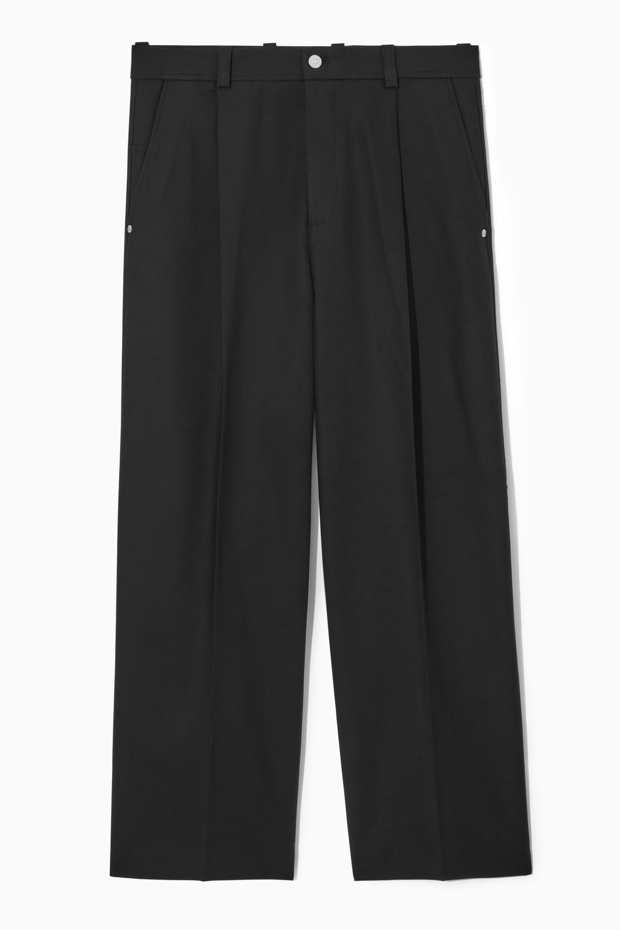 WIDE-LEG PLEATED UTILITY PANTS - BLACK | COS
