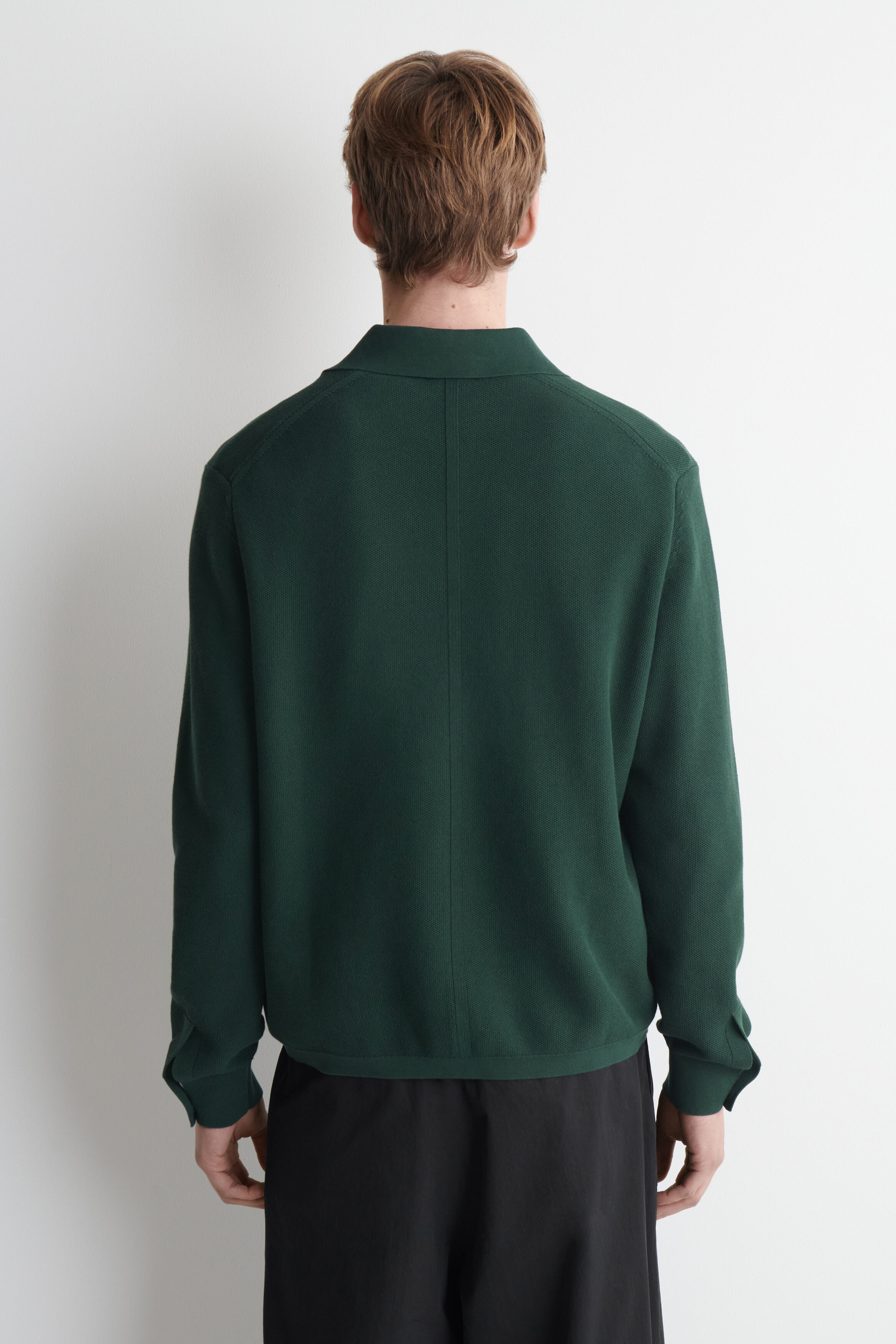 HONEYCOMB-KNIT POLO SHIRT - thumbnail 4