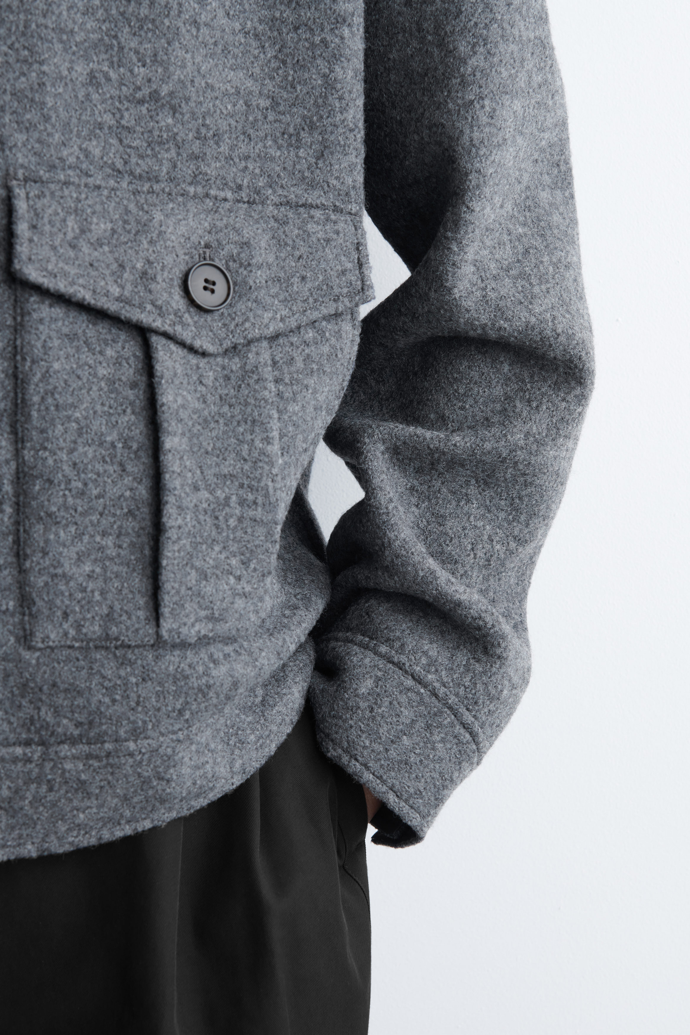 ハーゲン様　COS wool jacket ウール ジャケット REVERSIBLE CHECKED / HERRINGBONE WOOL SPORTS JACKET - GRAY