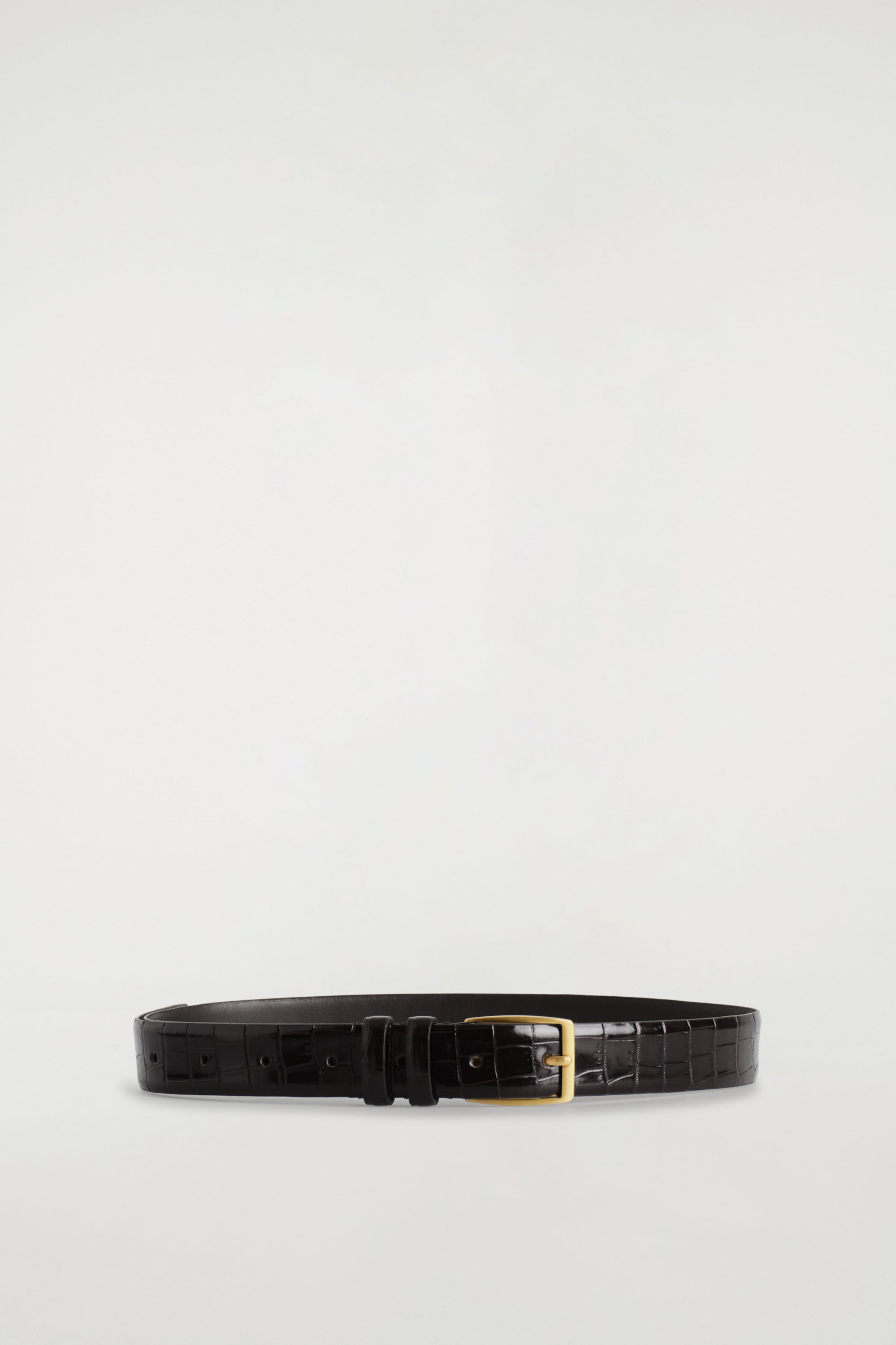 CROC-EFFECT LEATHER BELT