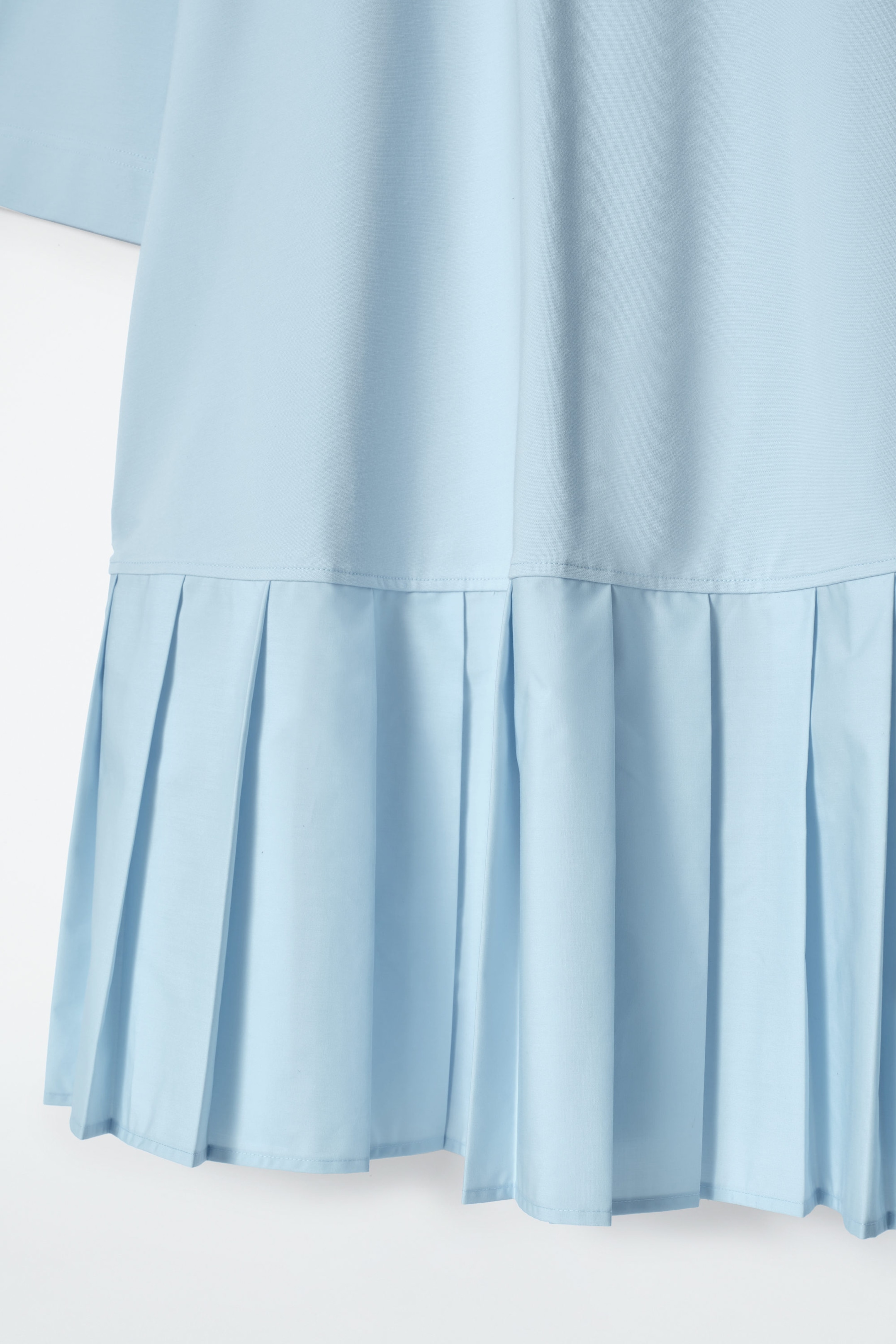 PLEATED DROPPED-WAIST T-SHIRT DRESS