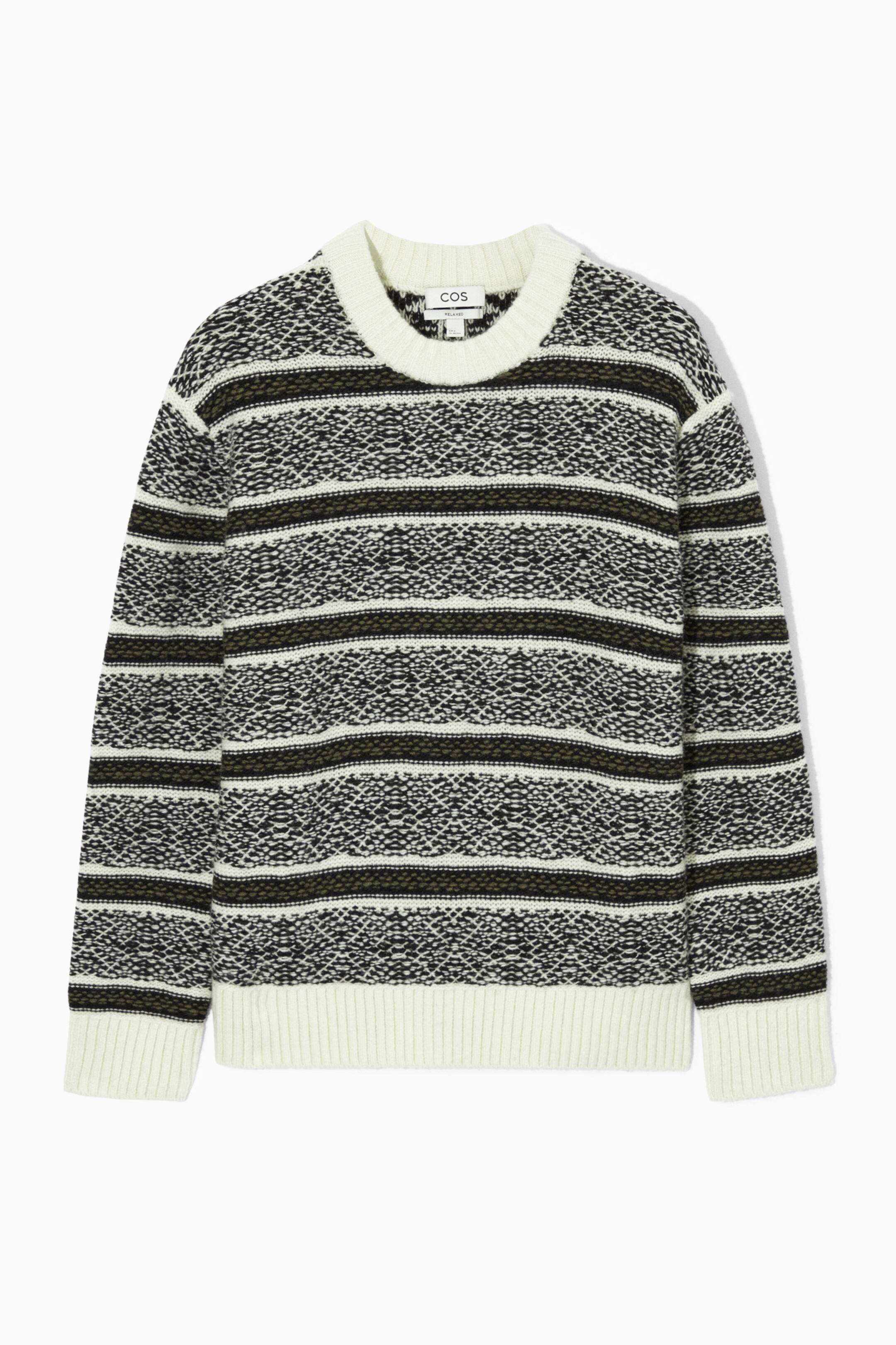 View larger image: FAIR ISLE WOOL JUMPER - WHITE / BLACK - Men | H&M GB 1