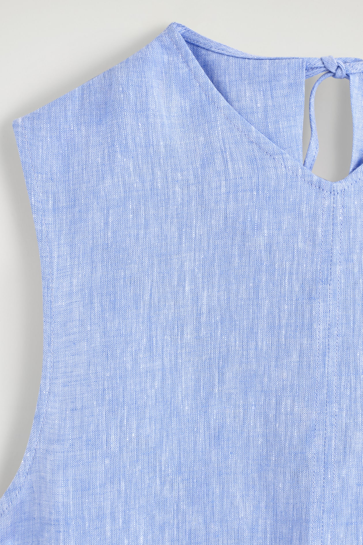 cos blue linen dress BIAS CUT LINEN BLEND MIDI DRESS - BLUE