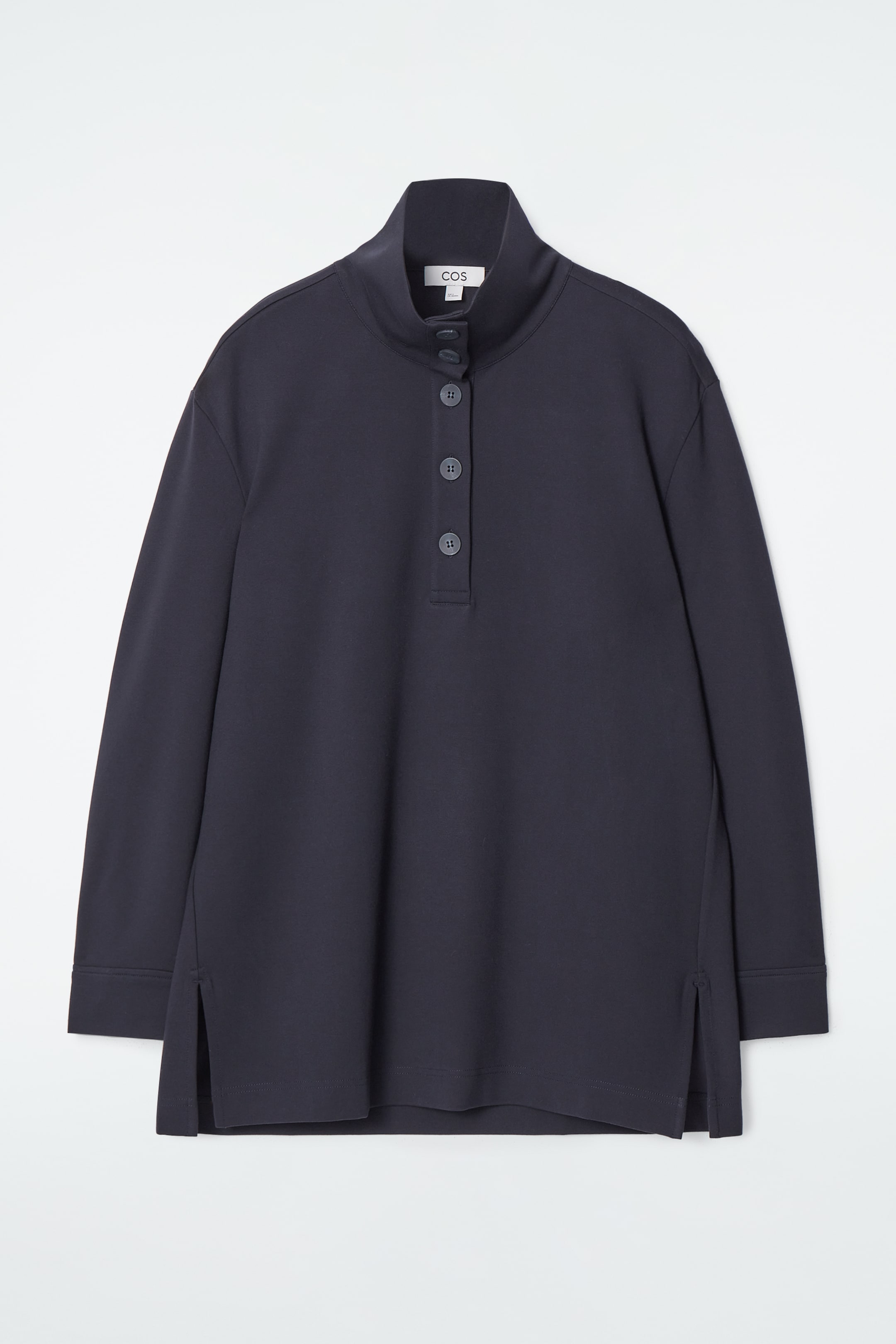 View larger image: BUTTONED FUNNEL-NECK TOP - NAVY - Ladies | H&M GB 2