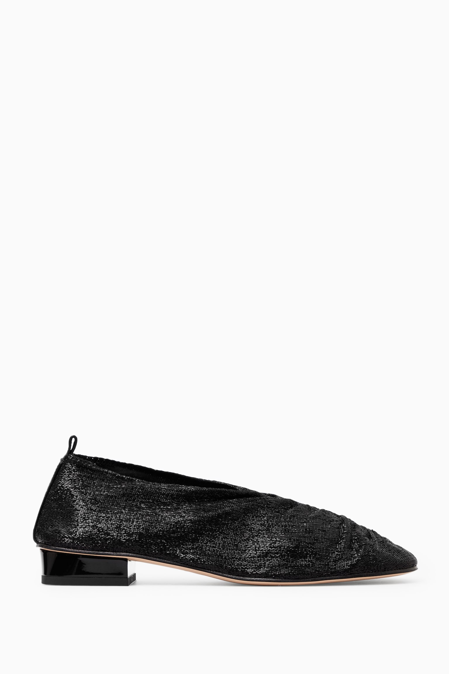 BALLERINAS MIT RAFFUNGEN IN METALLIC-OPTIK - SCHWARZ/Altrosa