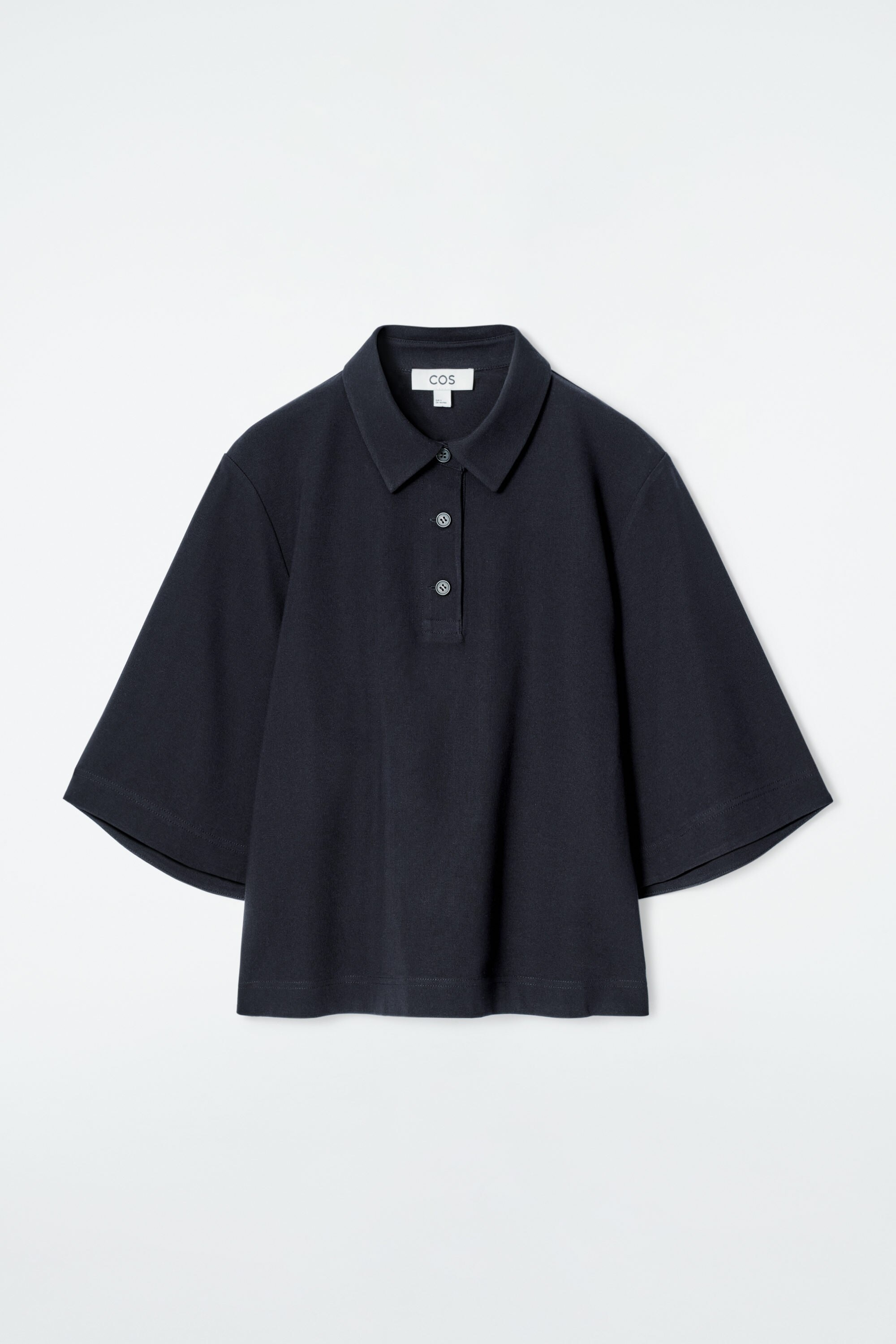 BOXY POLO SHIRT - NAVY | COS