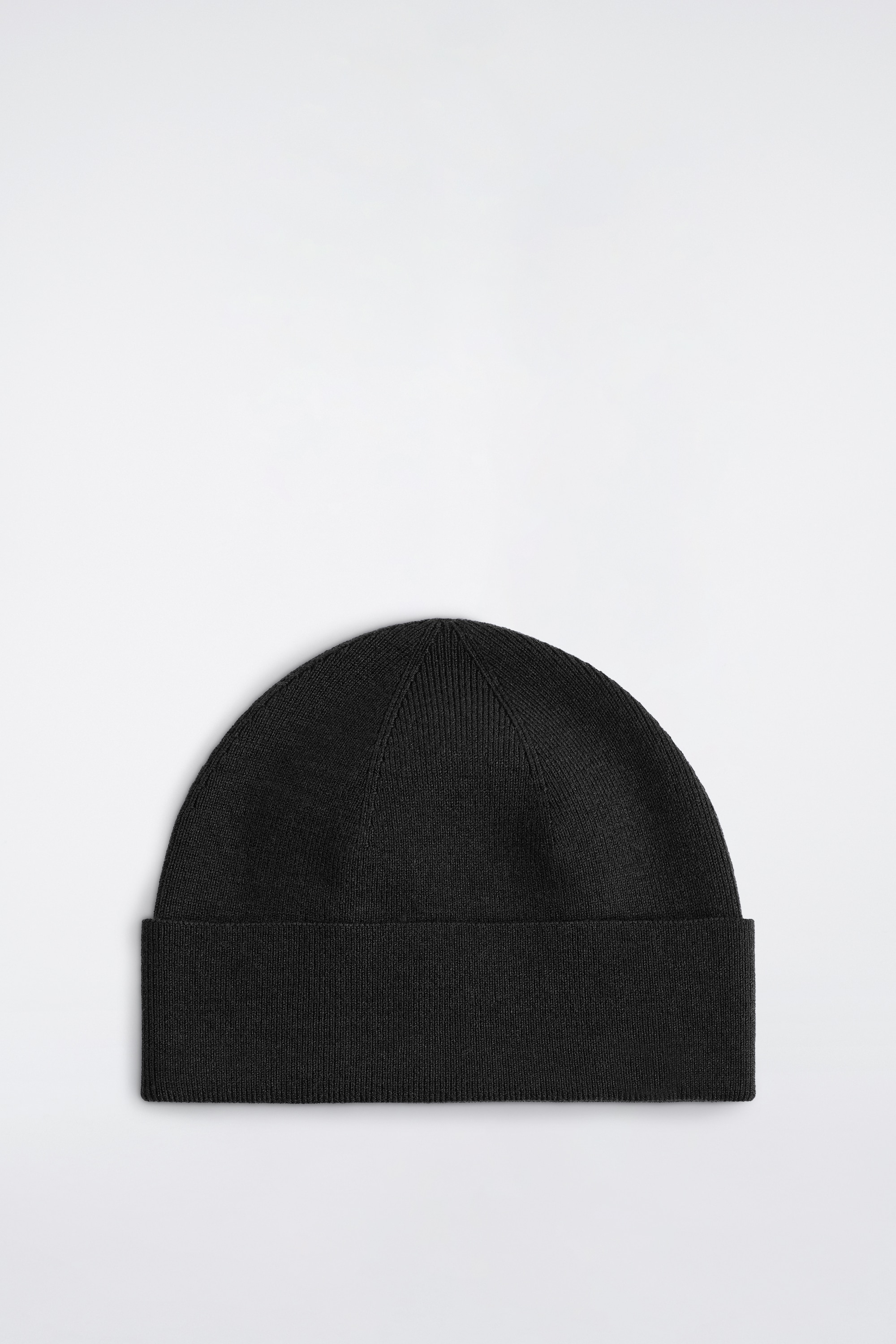 GORRO BEANIE LANA MERINO - NEGRO/AZUL MARINO