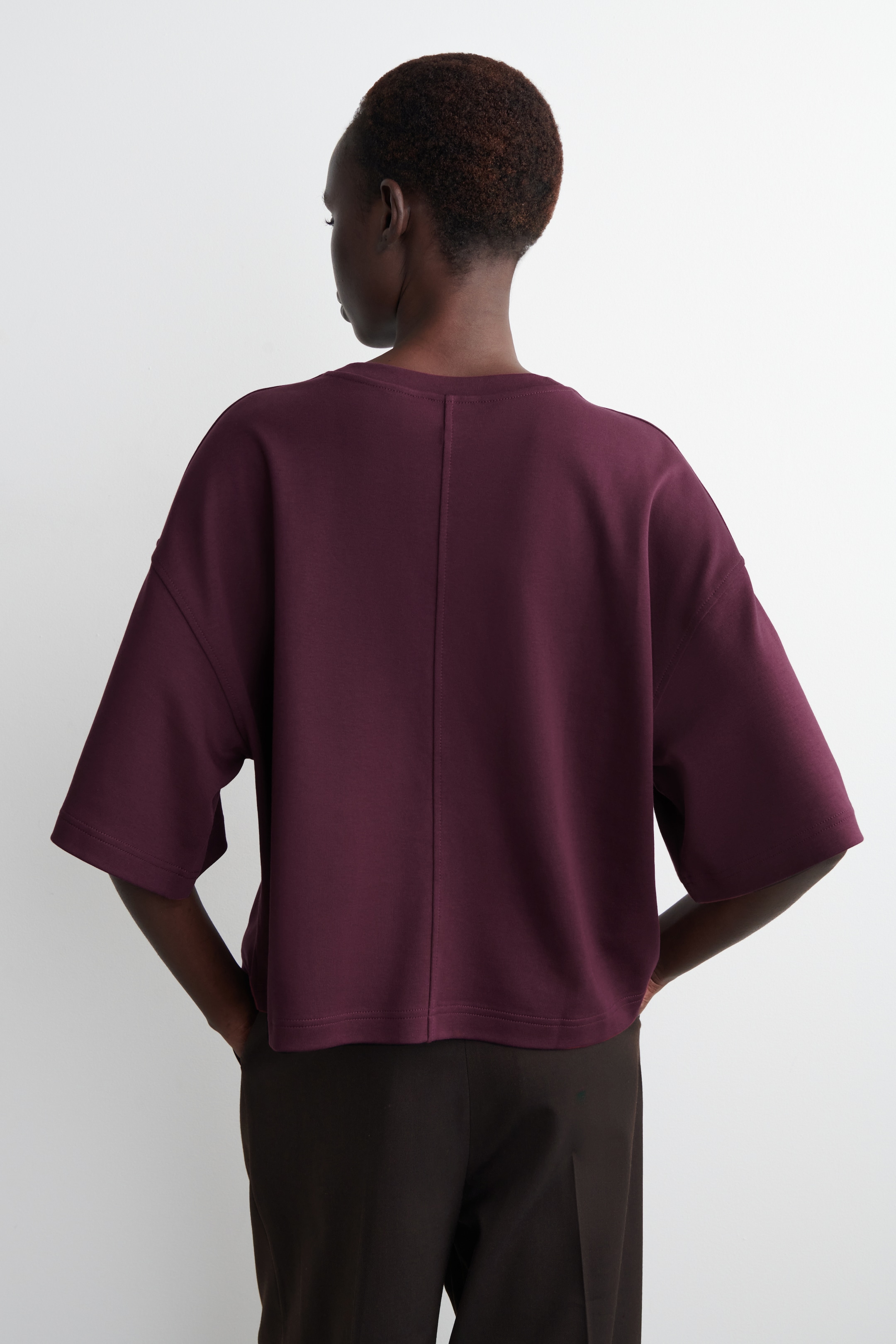 Se større billede: Oversized boxy t-shirt - VINRØD - DAME | H&M DK 4