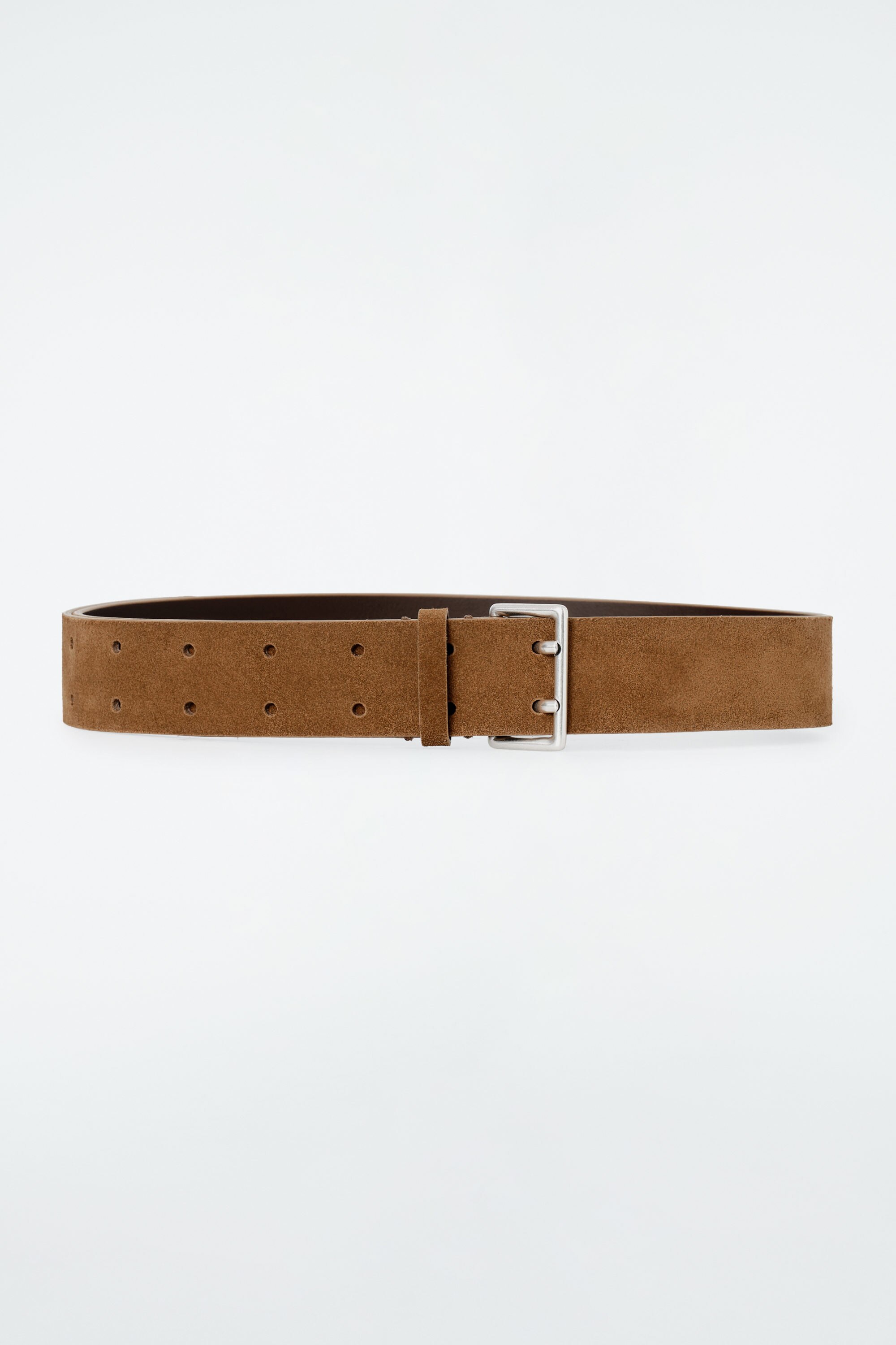 DOUBLE-PRONG SUEDE BELT - BROWN | COS