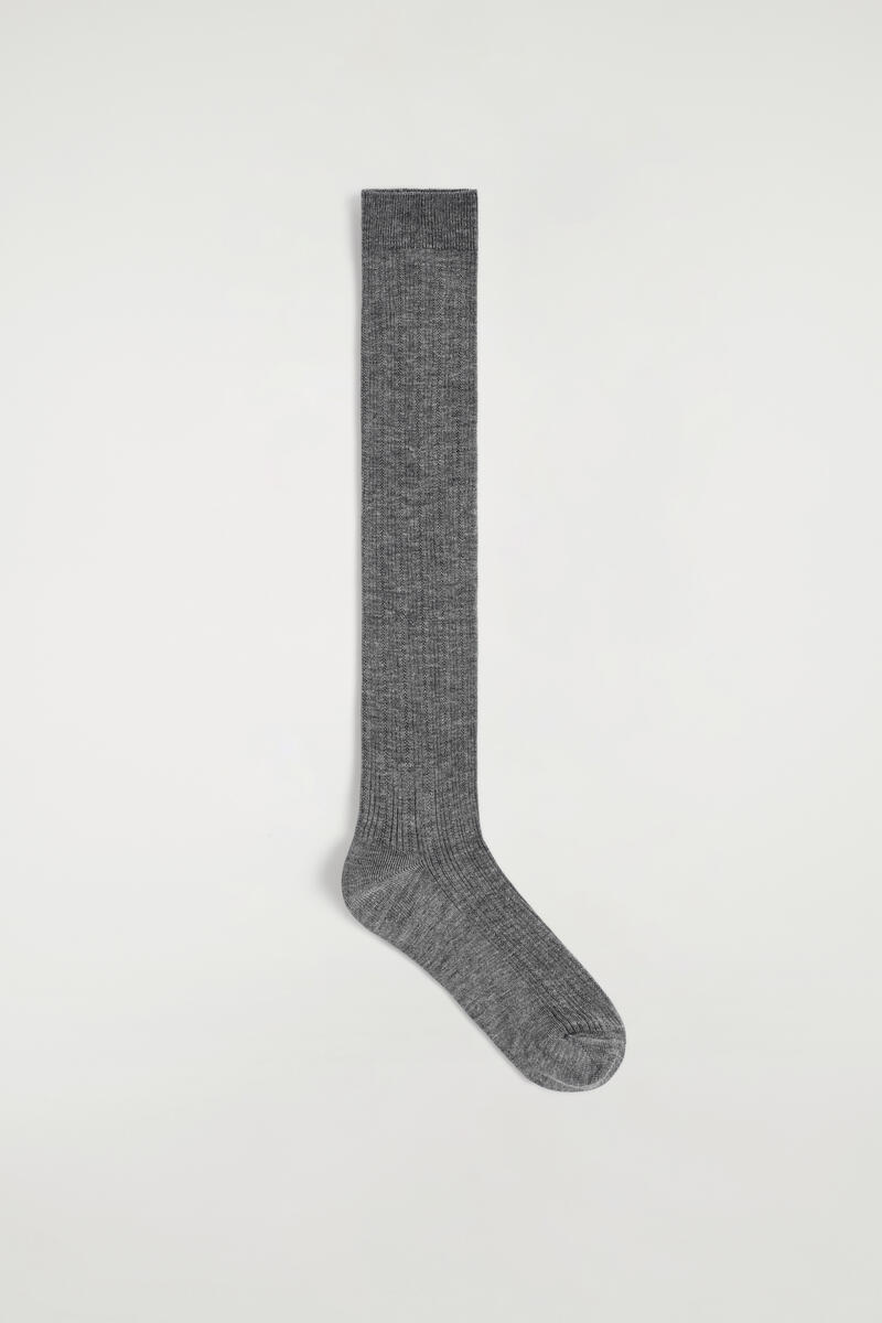 Pointelle-Knit Silk-Blend Knee Socks