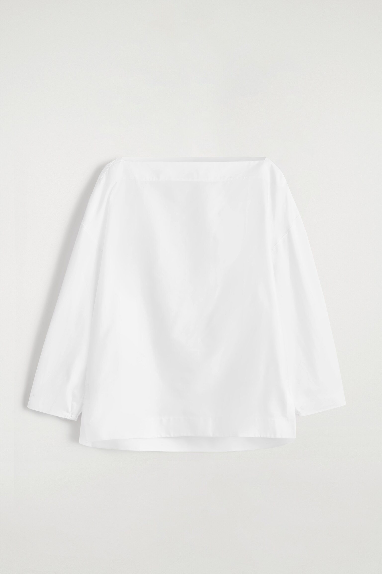 BLOUSE À COL BATEAU EN COTON - BLANC/BEIGE / IMPRIMÉ VICHY - 2