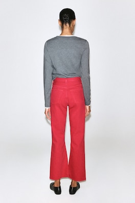 VALLEY CROPPED BOOTCUT JEANS — RED 5