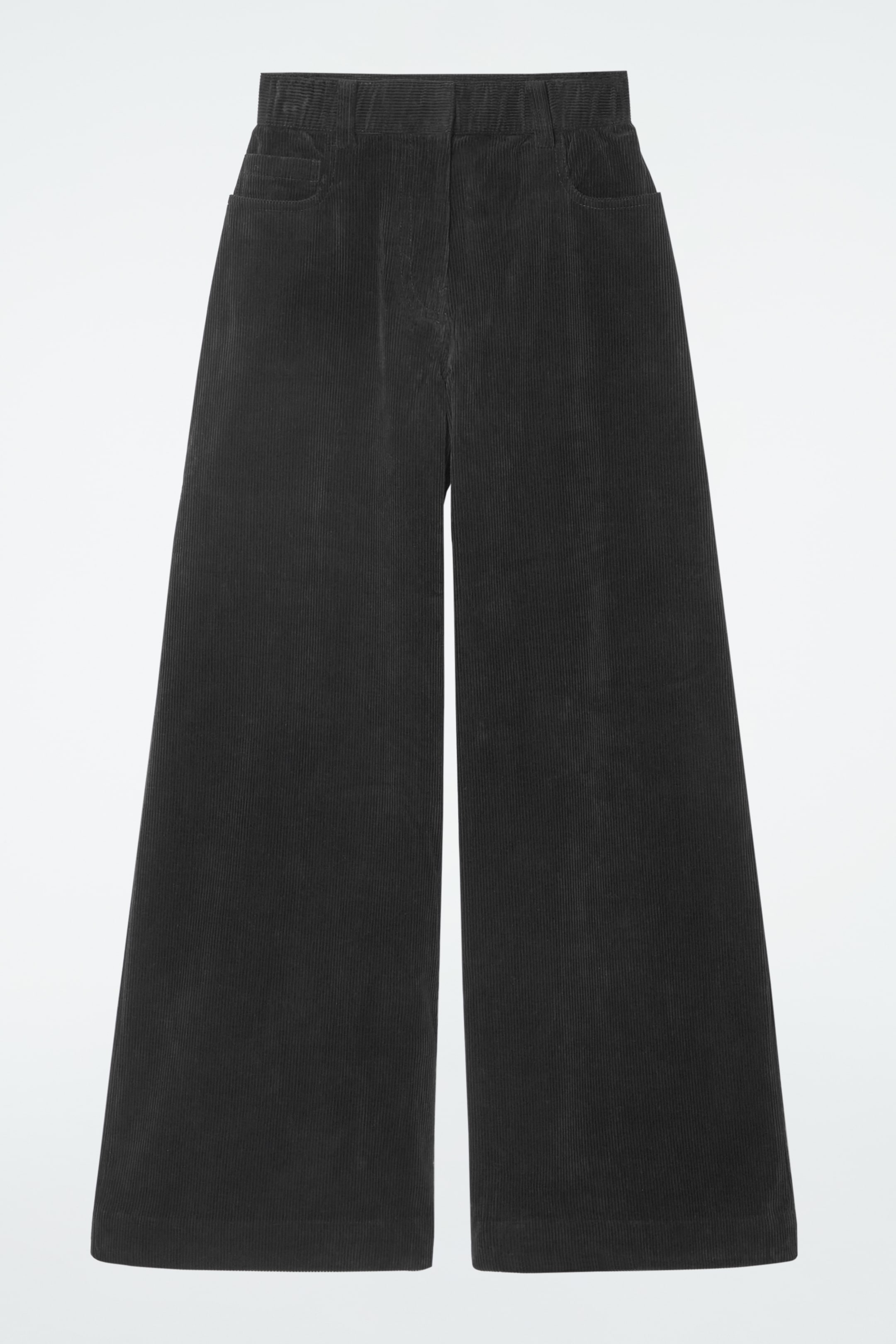 View larger image: CORDUROY WIDE-LEG TROUSERS - BLACK - Ladies | H&M GB 1