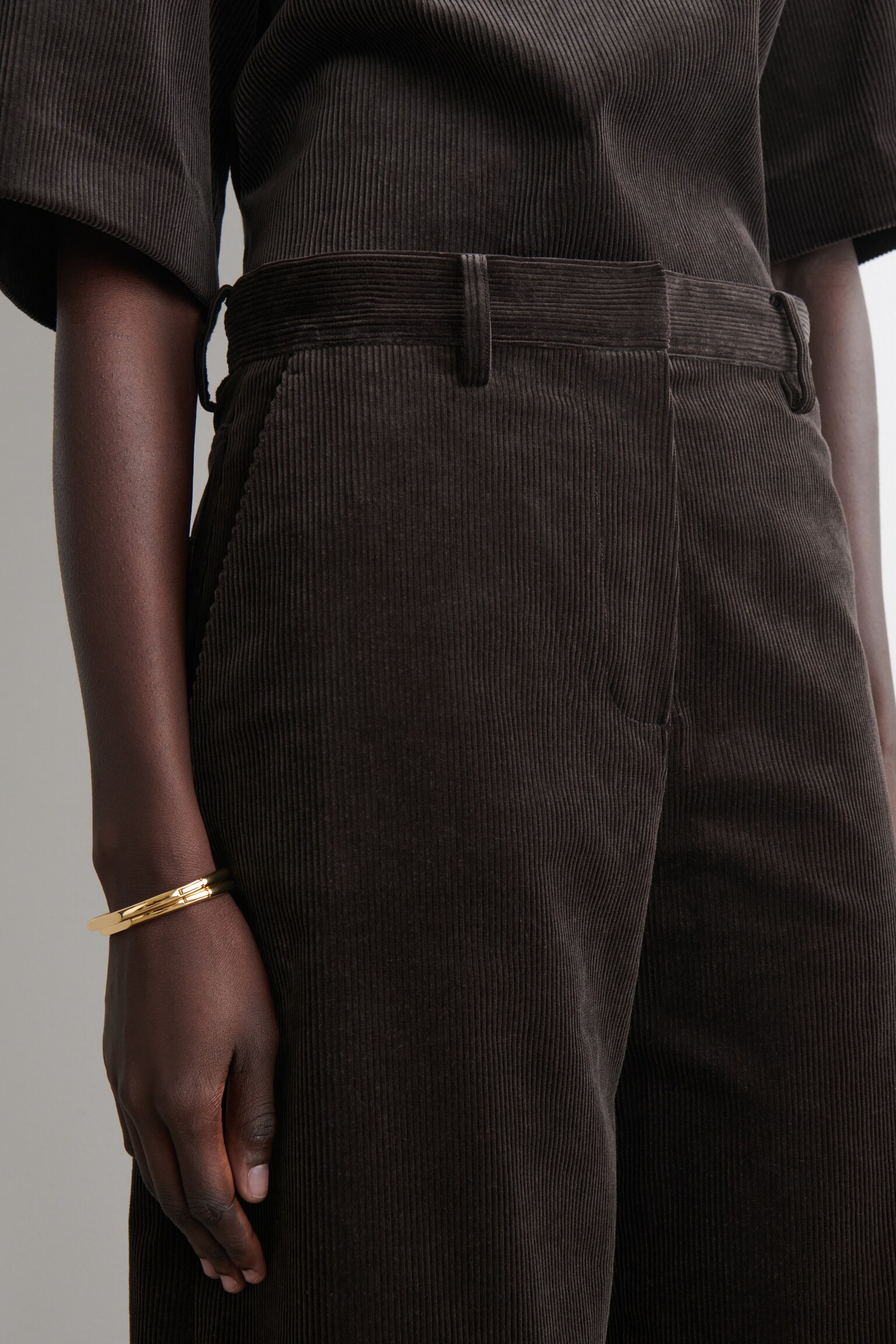 JUPE-CULOTTE VELOURS CÔTELÉ - BRUN FONCÉ - 7