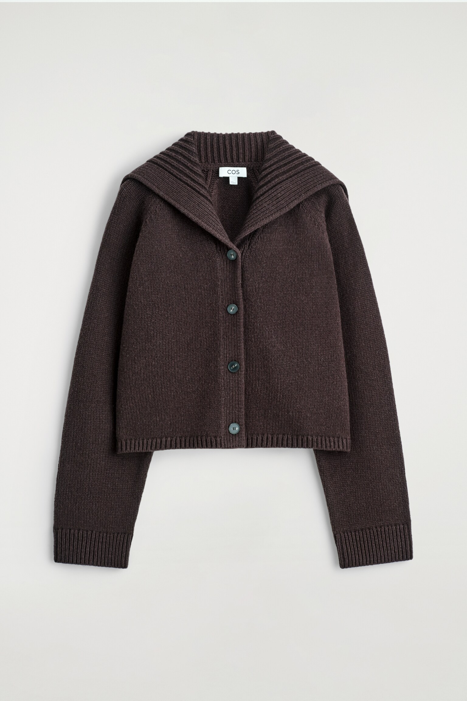 CARDIGAN À COL MARIN EN LAINE - BRUN FONCÉ/BEIGE - 2