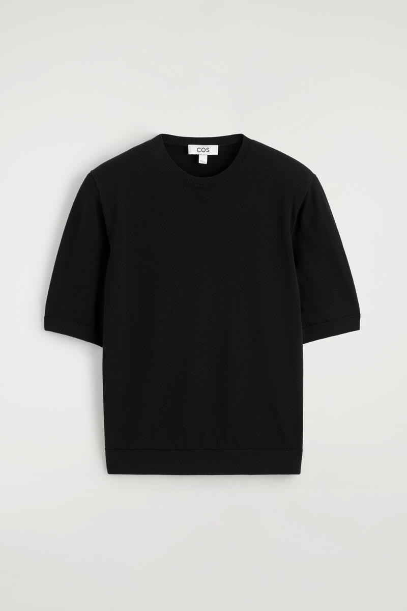 Sculpted-Shoulder Silk-Cotton T-Shirt