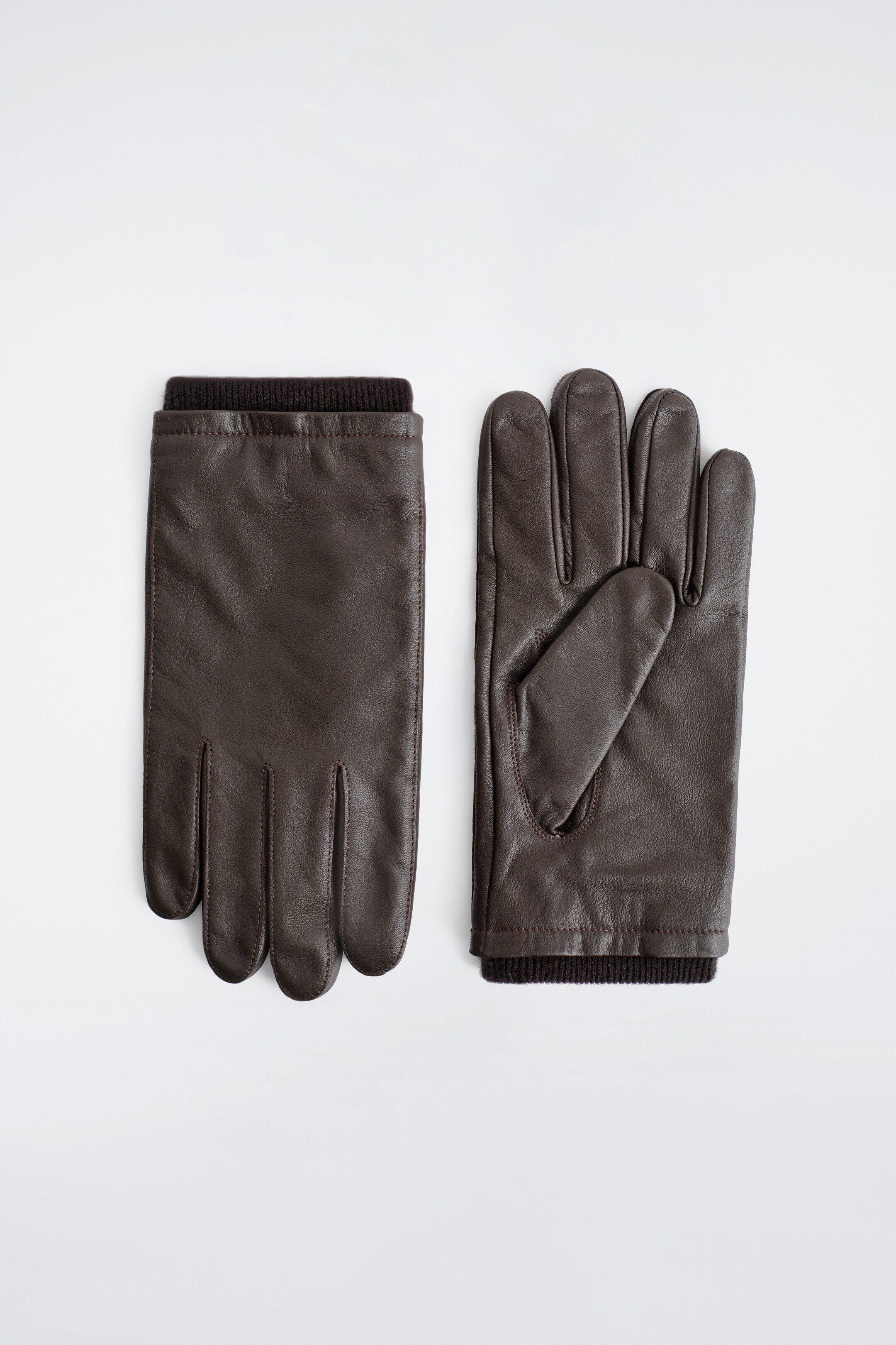 Agrandir l'image: GANTS EN CUIR DOUBLÉS CACHEMIRE - BRUN FONCÉ - HOMME | H&M BE 2