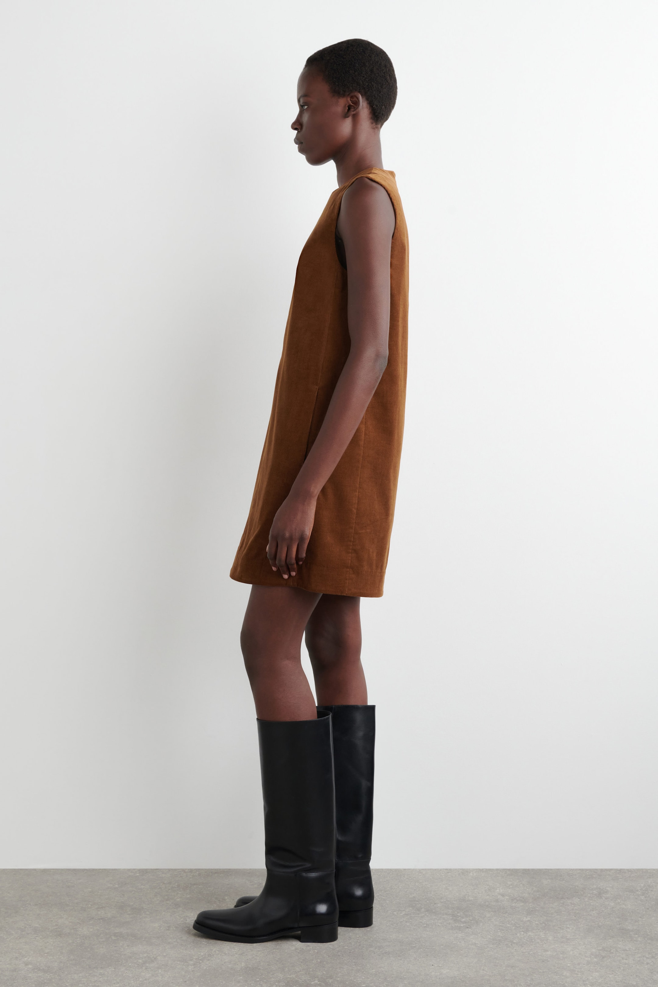 CORDUROY MINI SHIFT DRESS