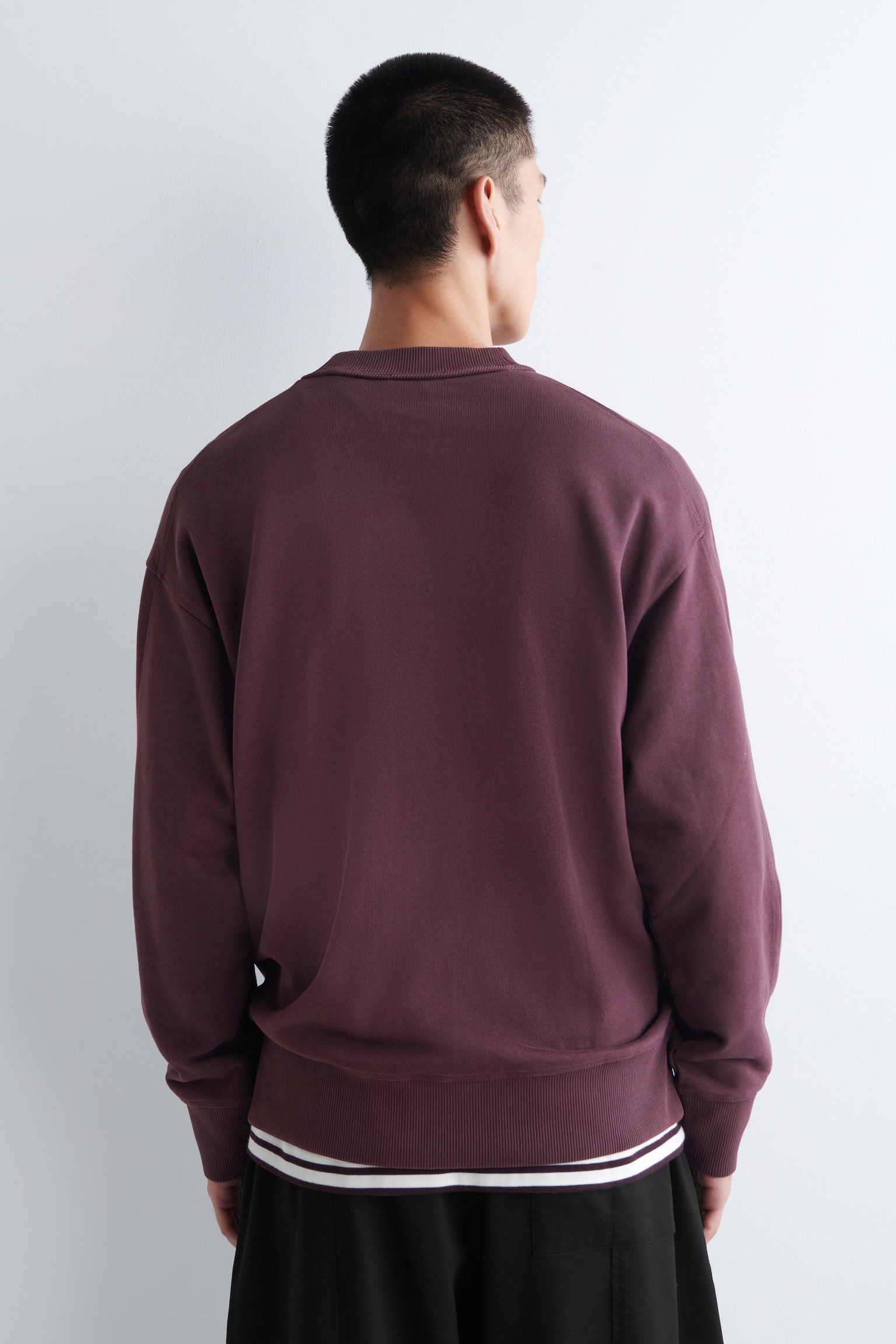 FELPA IN COTONE LAVATO DAL TAGLIO RILASSATO - BORDEAUX LAVATO/BORDEAUX LAVATO/BLU NAVY LAVATO/VERDE/NERO LAVATO/ROSA/BLU - 6