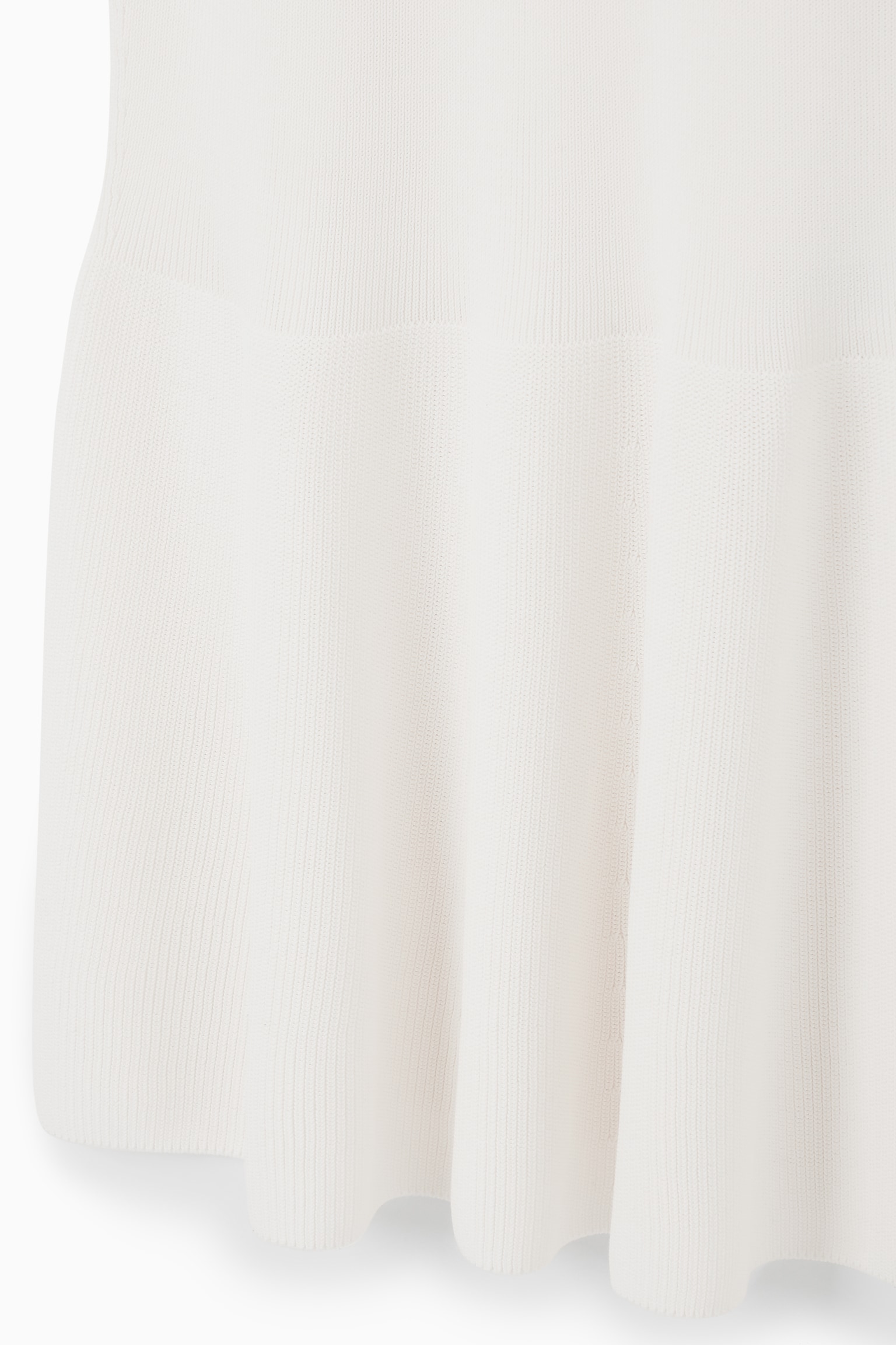 RIBBED-KNIT DROPPED-WAIST MINI DRESS - WHITE - 3