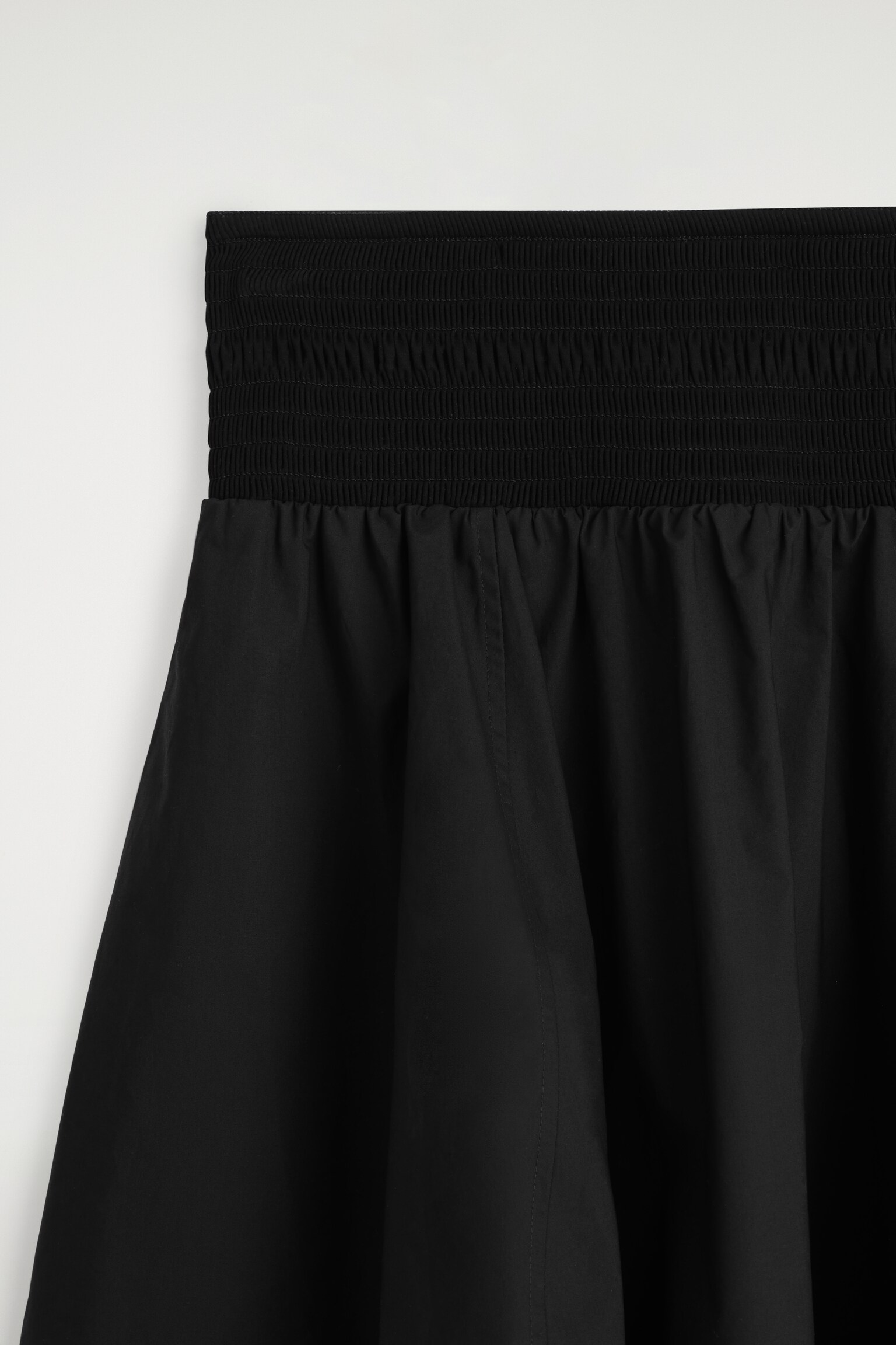 JUPE MIDI À PANNEAUX SMOCKÉS - NOIR/BLANC - 6