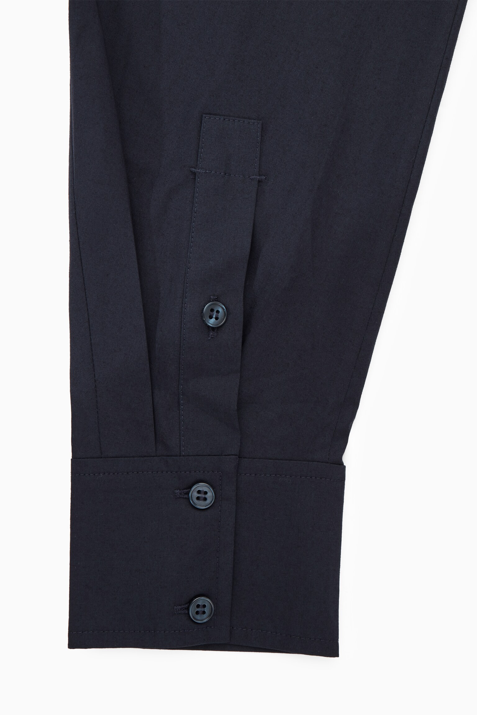 WAISTED MIDI SHIRT DRESS - NAVY - 2