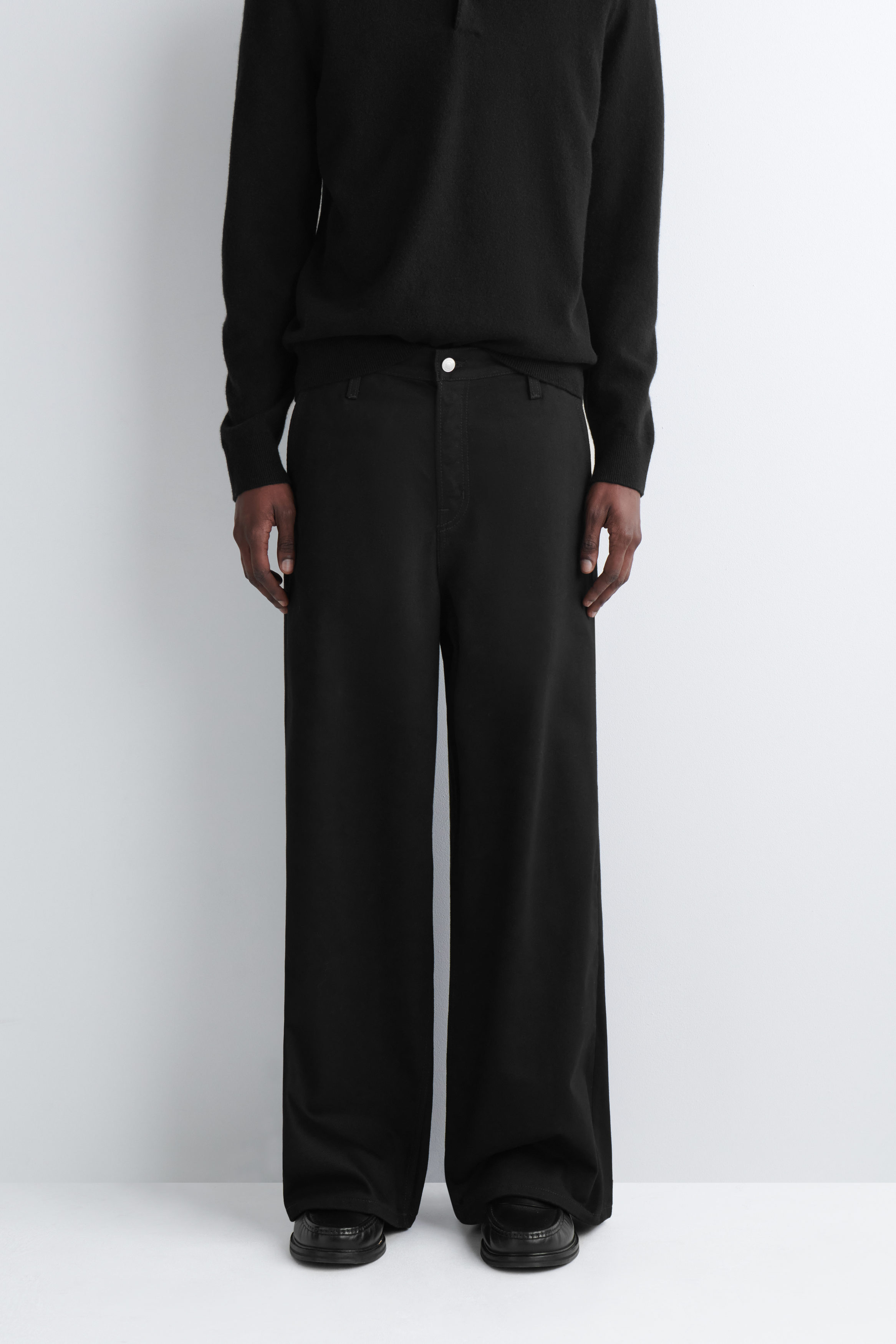 OVERSIZED WIDE-LEG DENIM TROUSERS - BLACK | COS