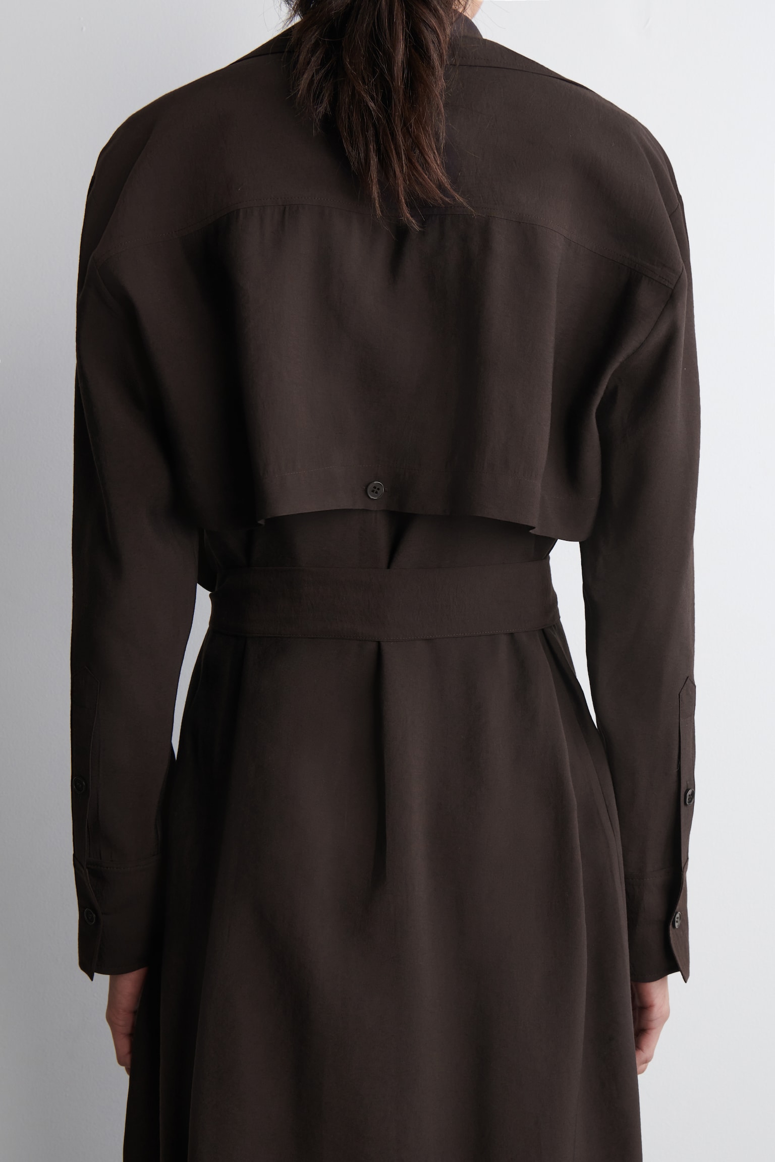 MODAL MIDI WRAP DRESS - BROWN - 5