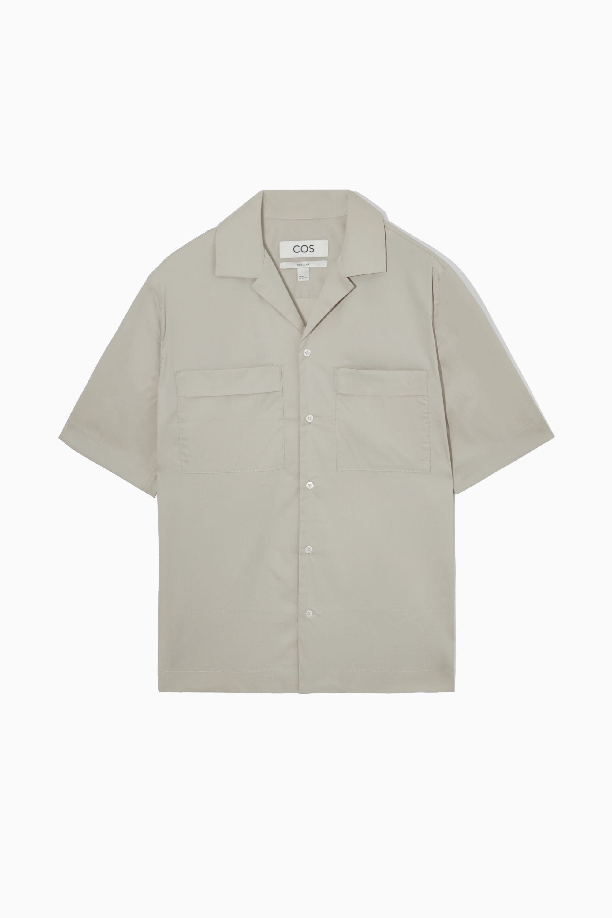 UTILITY COTTON SHORT-SLEEVED SHIRT - STONE | COS