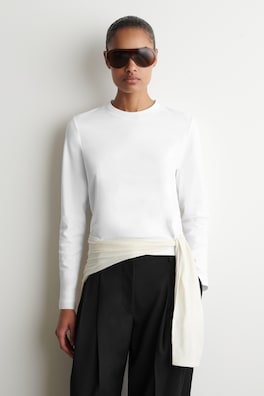 CLEAN CUT LONG-SLEEVED T-SHIRT — WHITE 1