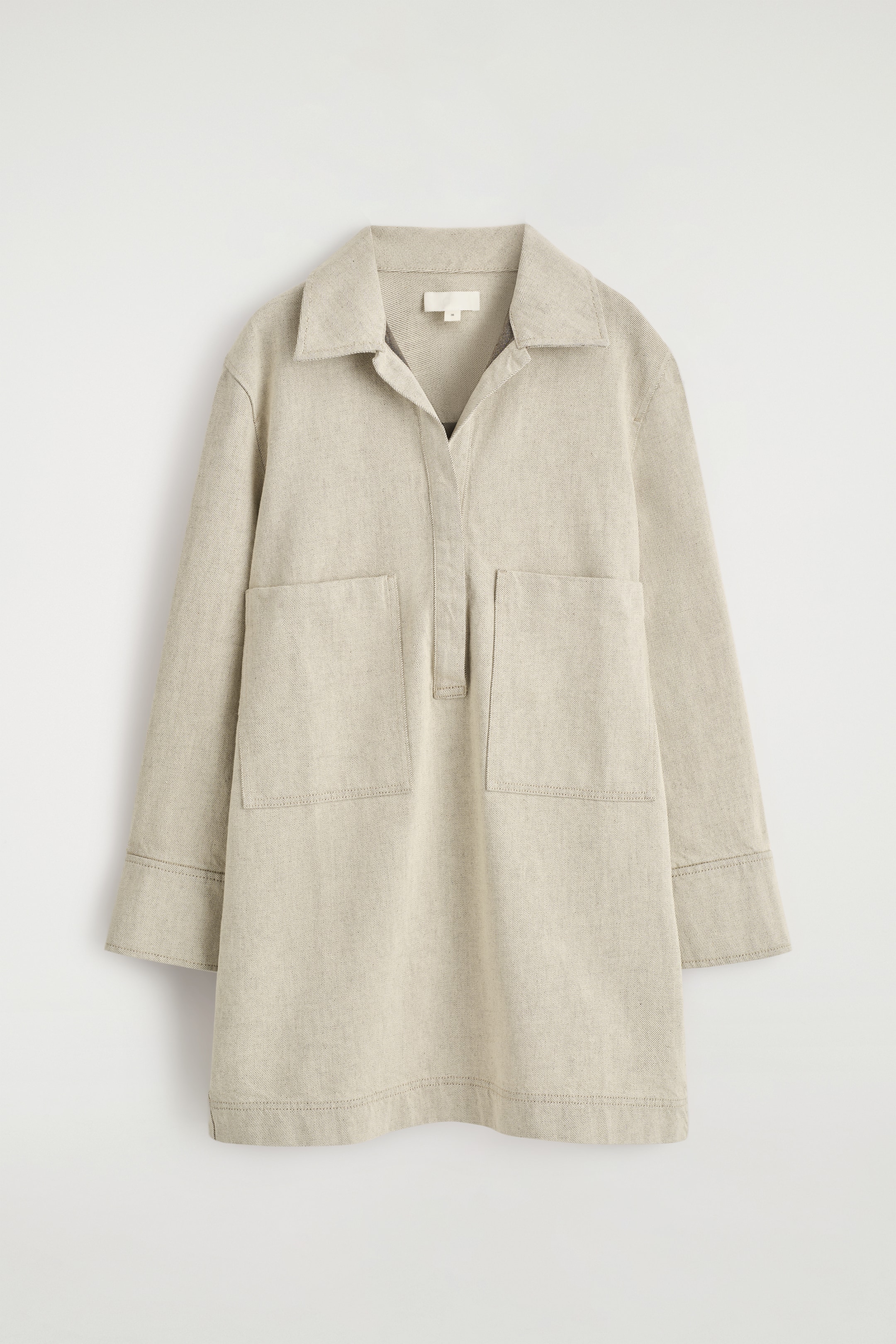 Agrandir l'image: ROBE-CHEMISE À COL OUVERT EN DENIM - BEIGE - FEMME | H&M CH 6