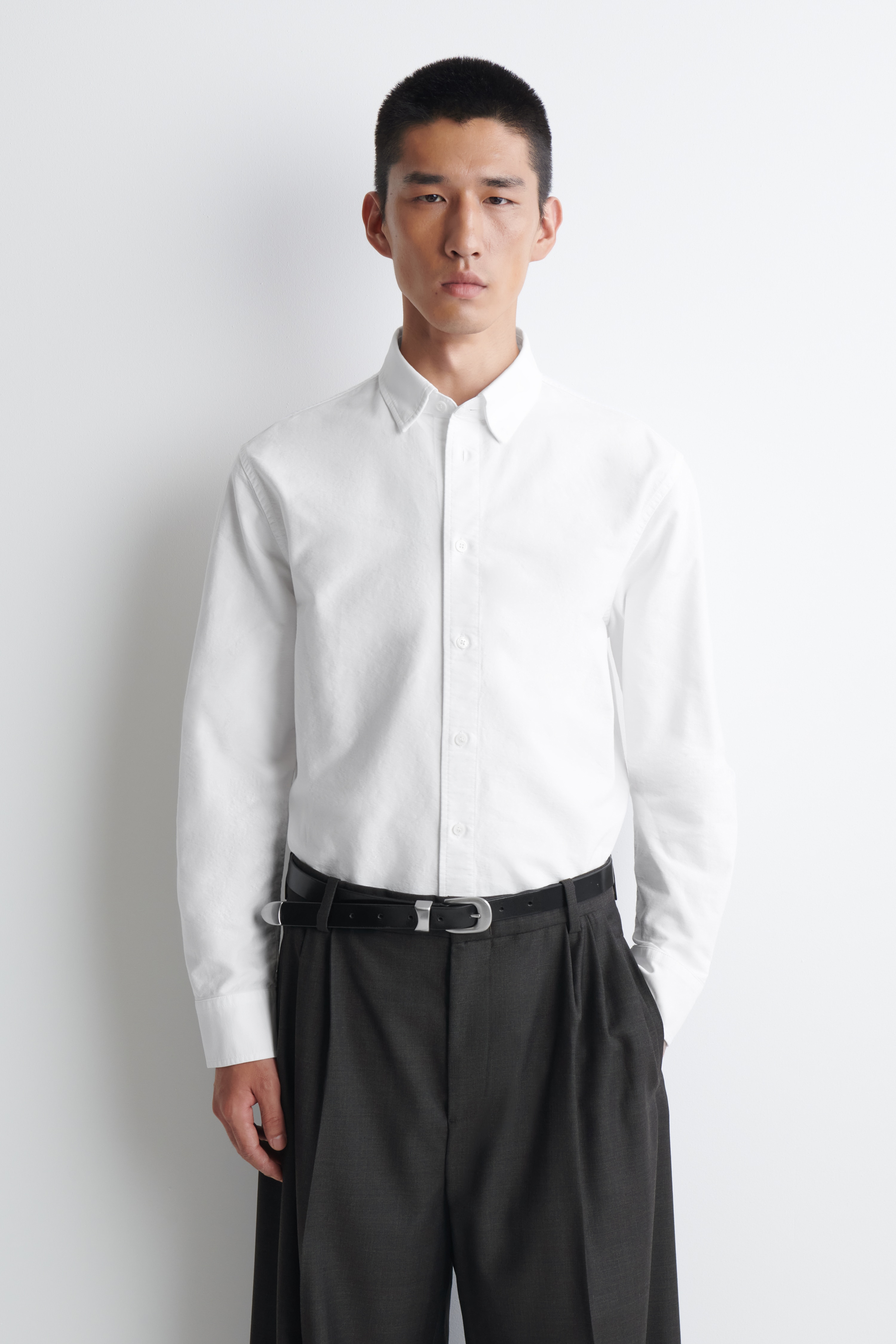 Camisa Oxford de Algodão - BRANCO/Verde / Branco / às riscas/Azul / Branco / às riscas/Azul claro/BRANCO
