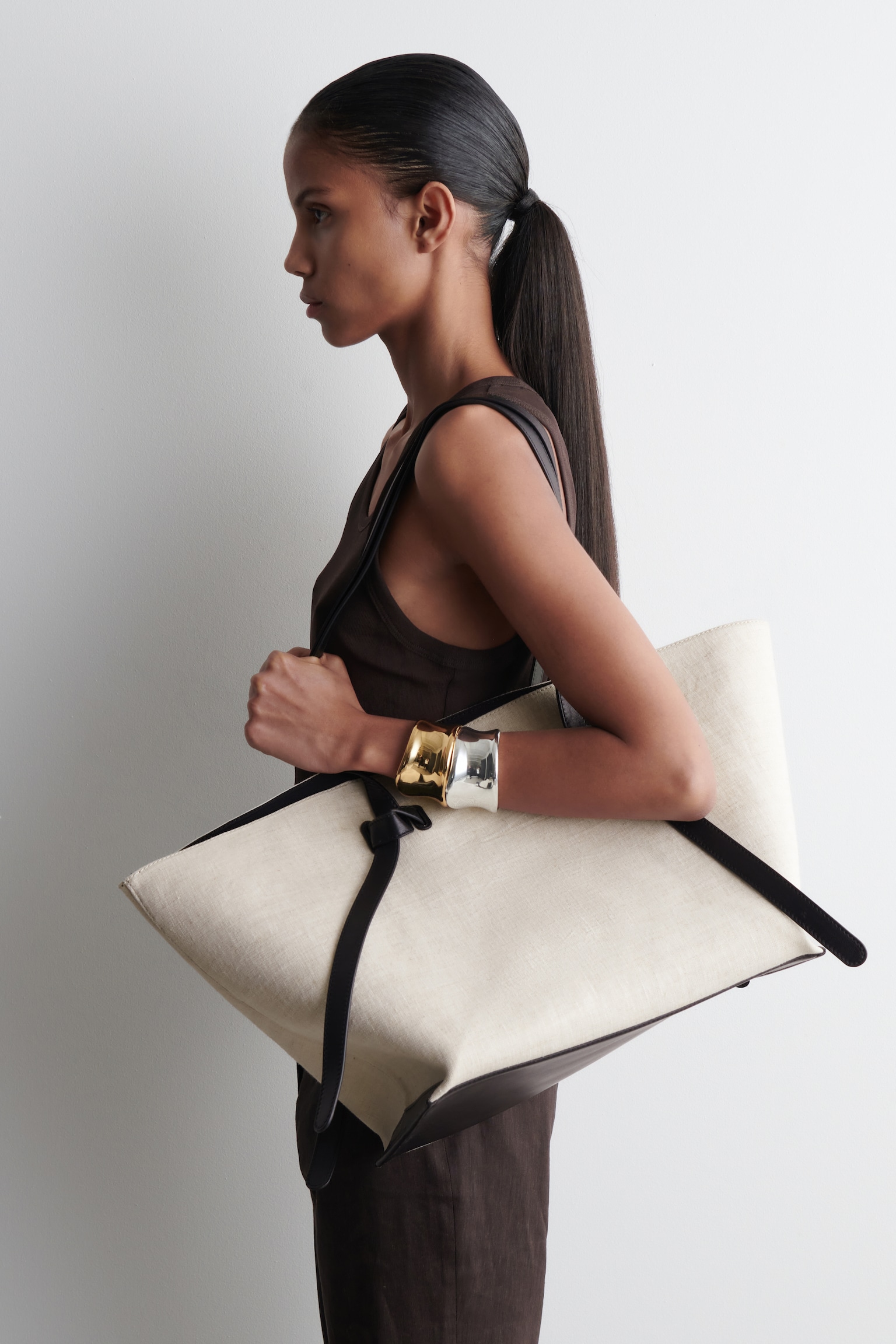 BOLSO TOTE PINCH - LINO - BEIGE