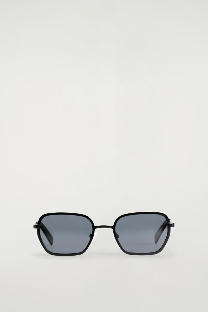 Wire-Frame Rectangle Sunglasses